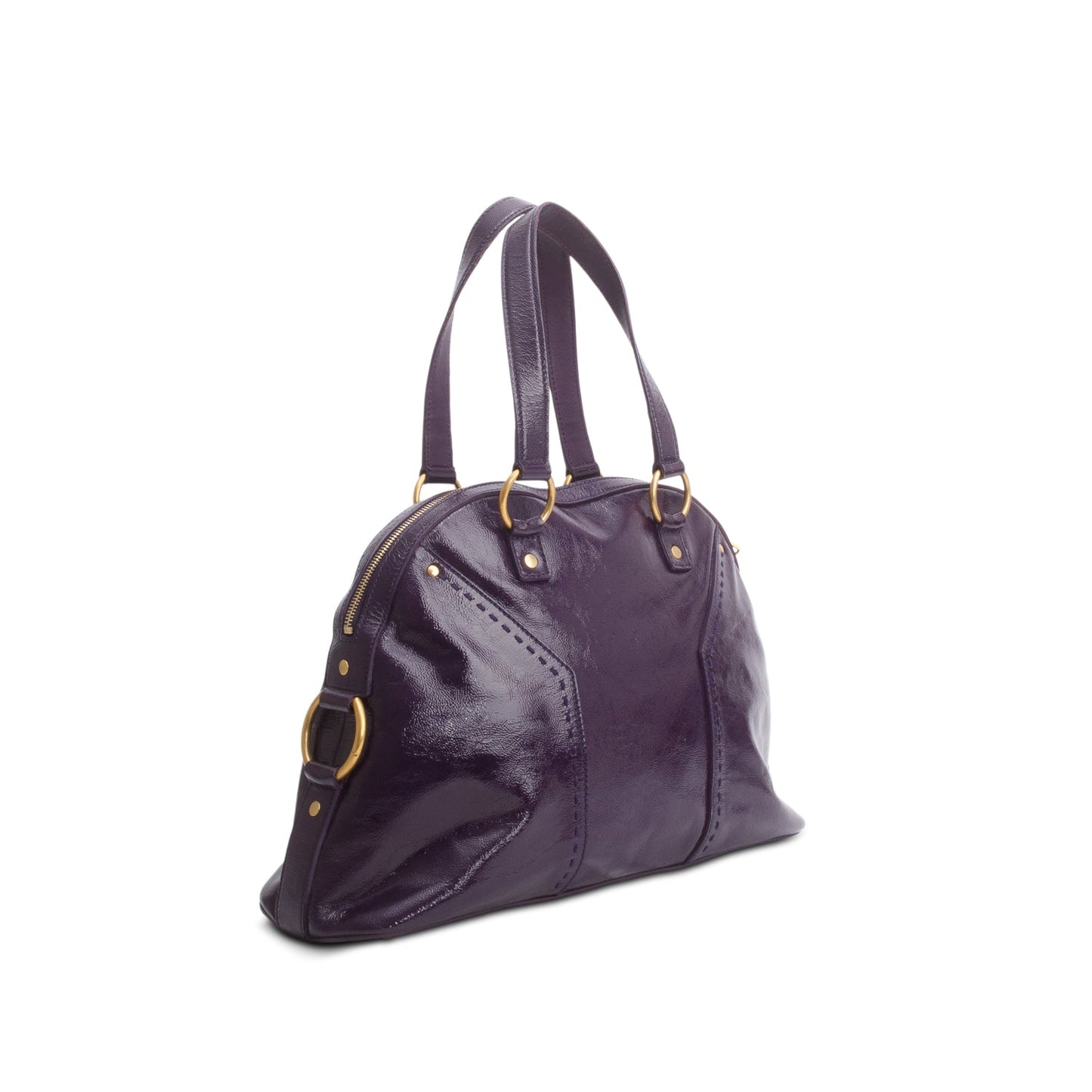 Saint Laurent Purple Patent Leather Muse Bag