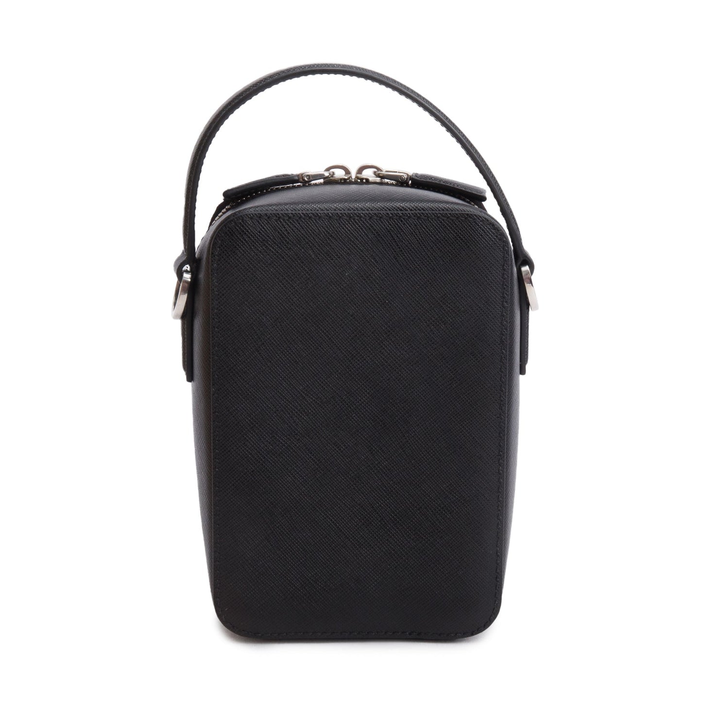 Prada Black Saffiano Leather Travel Brique Crossbody Bag