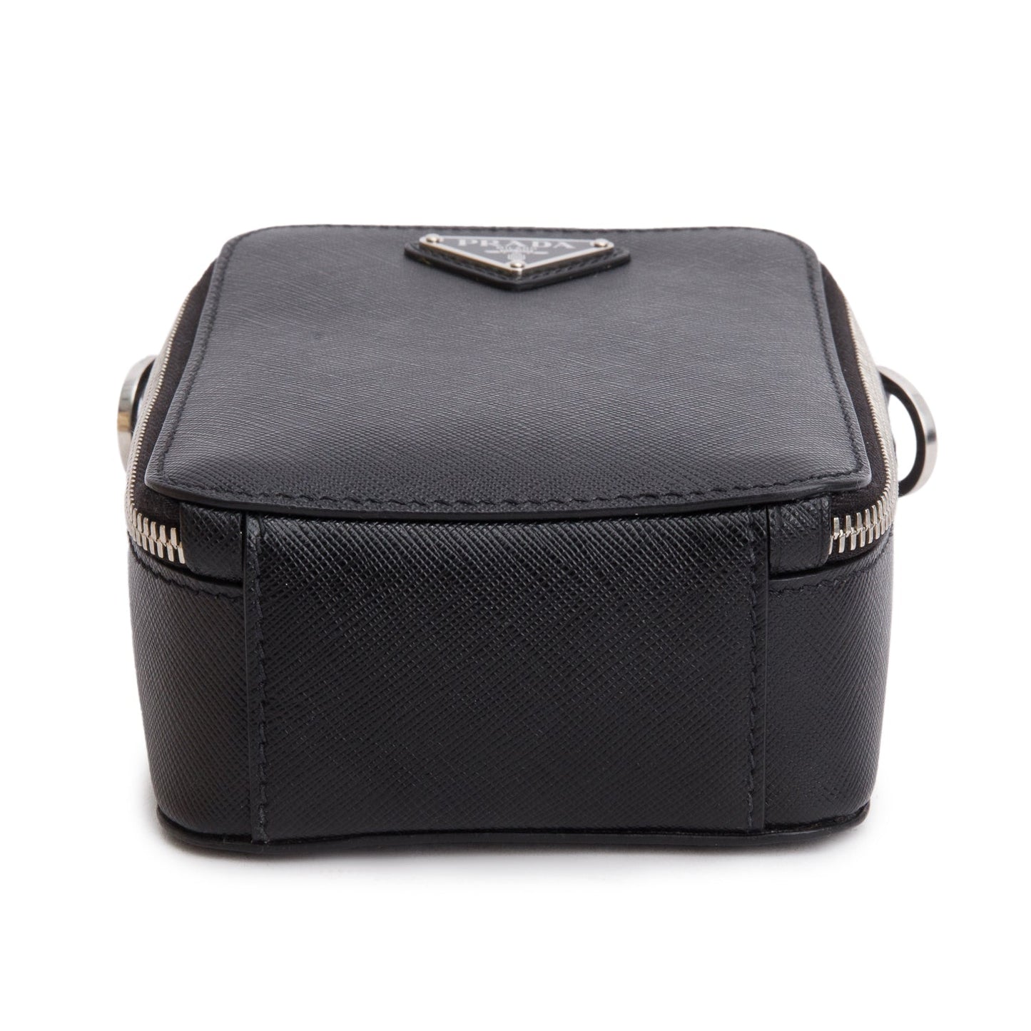 Prada Black Saffiano Leather Travel Brique Crossbody Bag