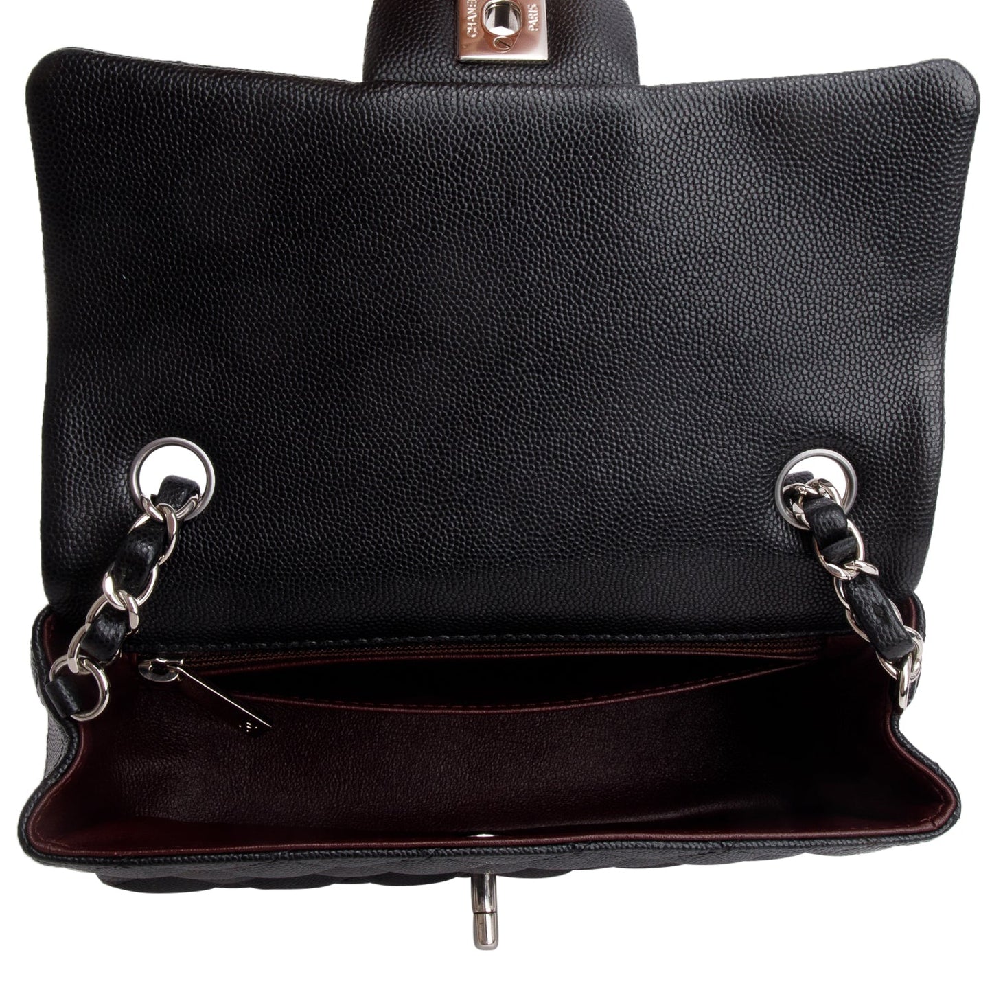 Chanel Black Caviar Quilted Mini Rectangular Flap Bag