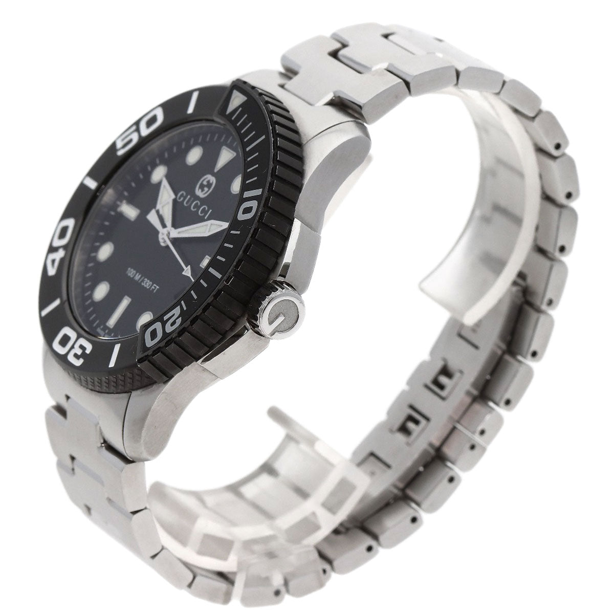 GUCCI Watches Quartz YA126.2 Stainless Steel , Stainless Steel Silver G timeless diver black dial mens