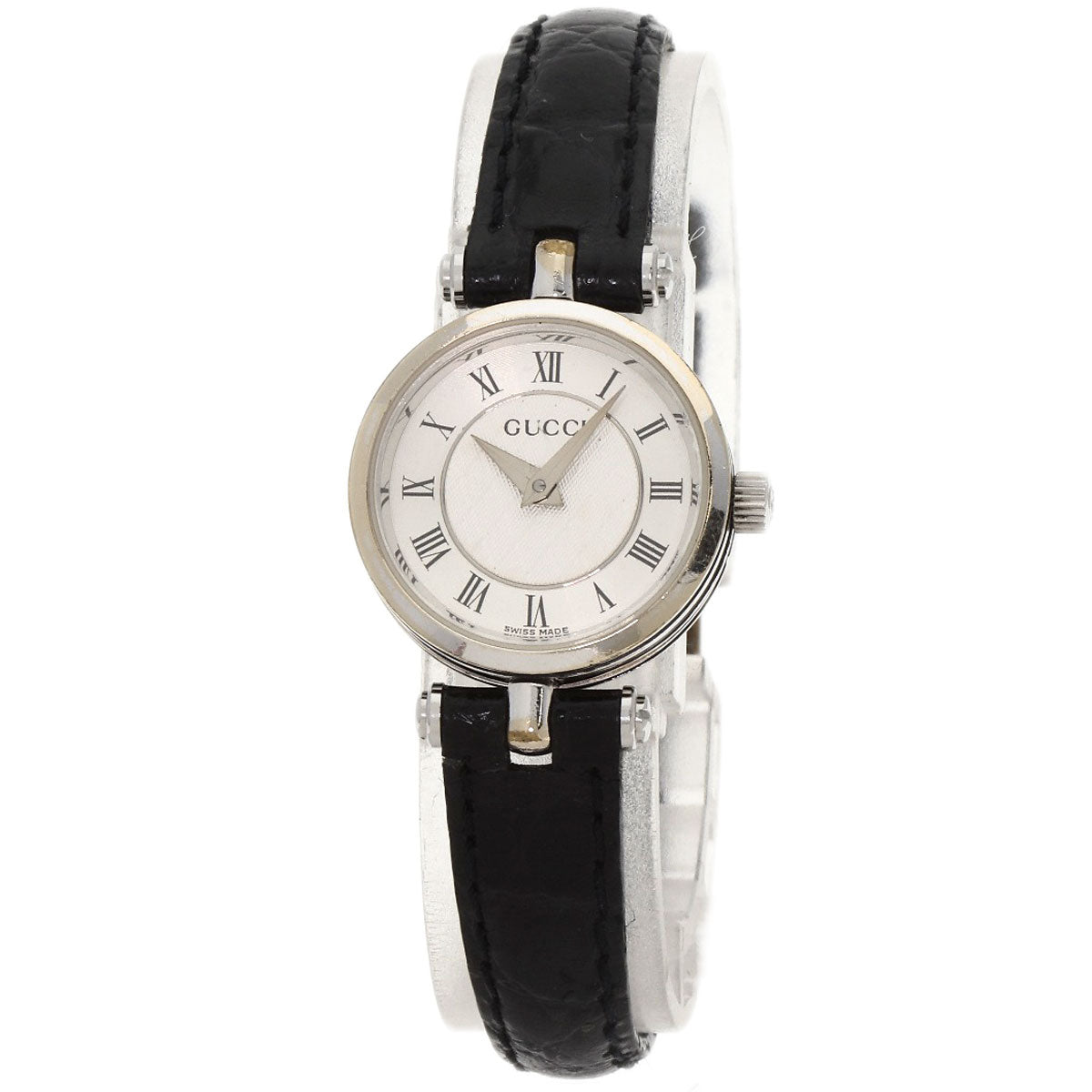 GUCCI Watches Quartz 2040L Stainless Steel, Leather Silver Sherry line Silver dial Women