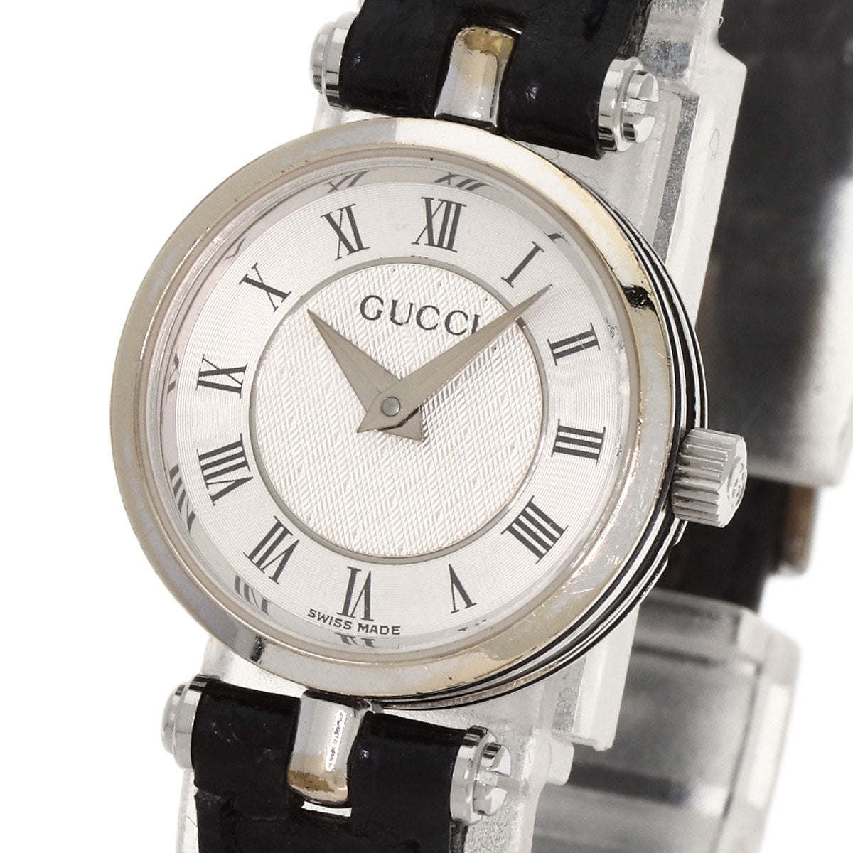 GUCCI Watches Quartz 2040L Stainless Steel, Leather Silver Sherry line Silver dial Women