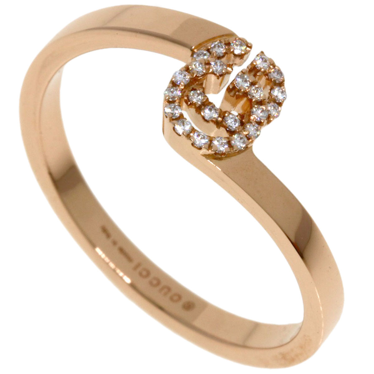 GUCCI Ring 18K Pink Gold gold GG Running Diamond #14