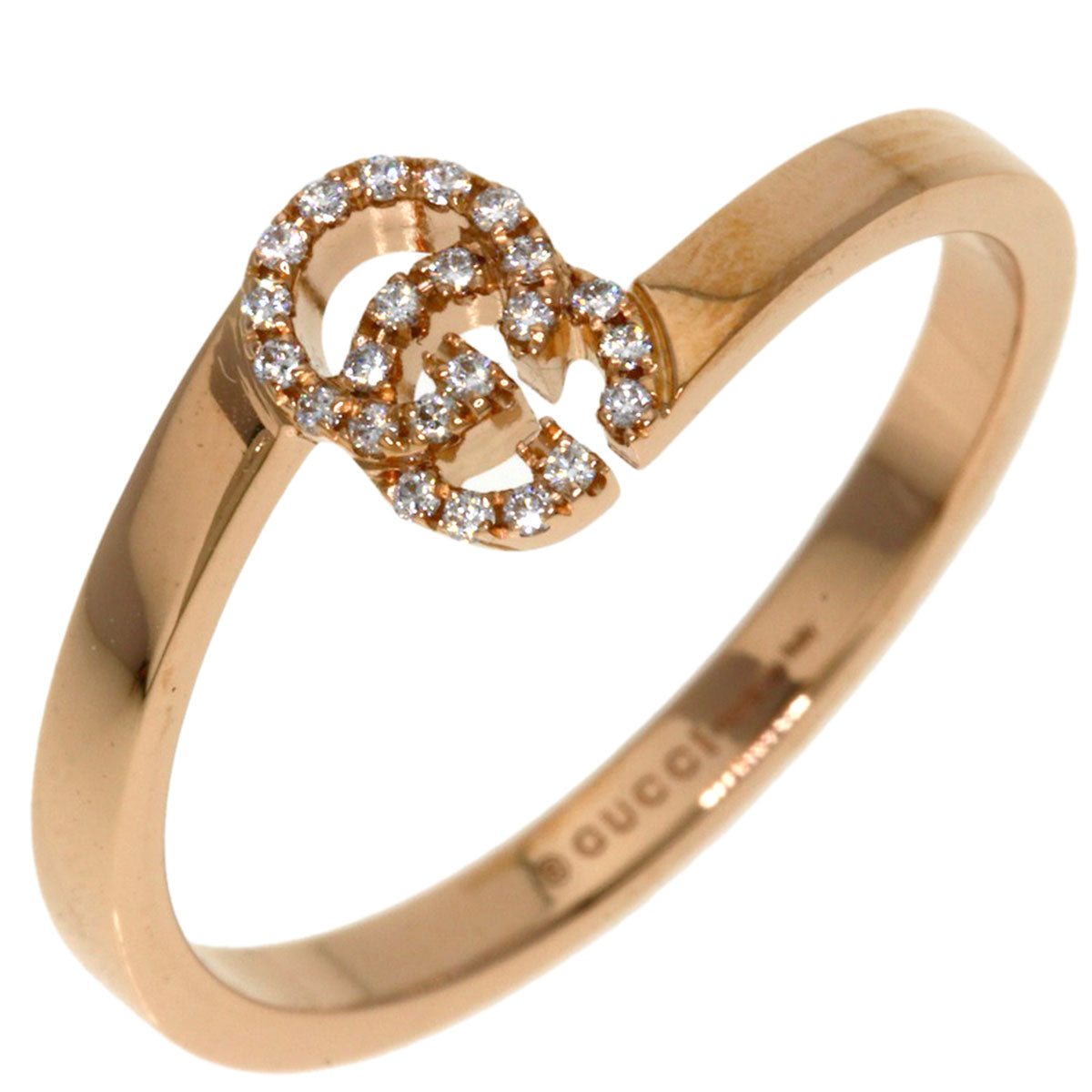 GUCCI Ring 18K Pink Gold gold GG Running Diamond #14