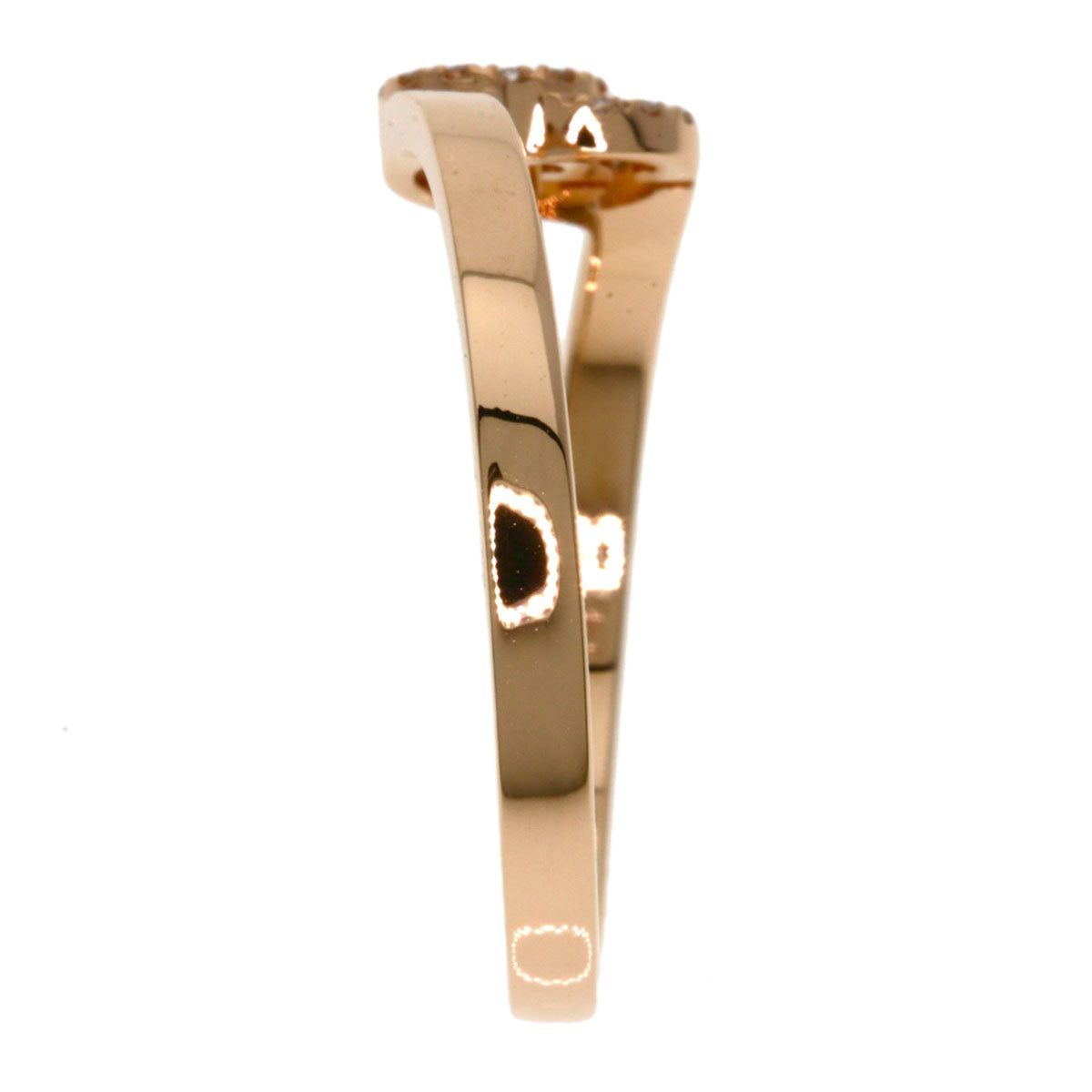 GUCCI Ring 18K Pink Gold gold GG Running Diamond #14
