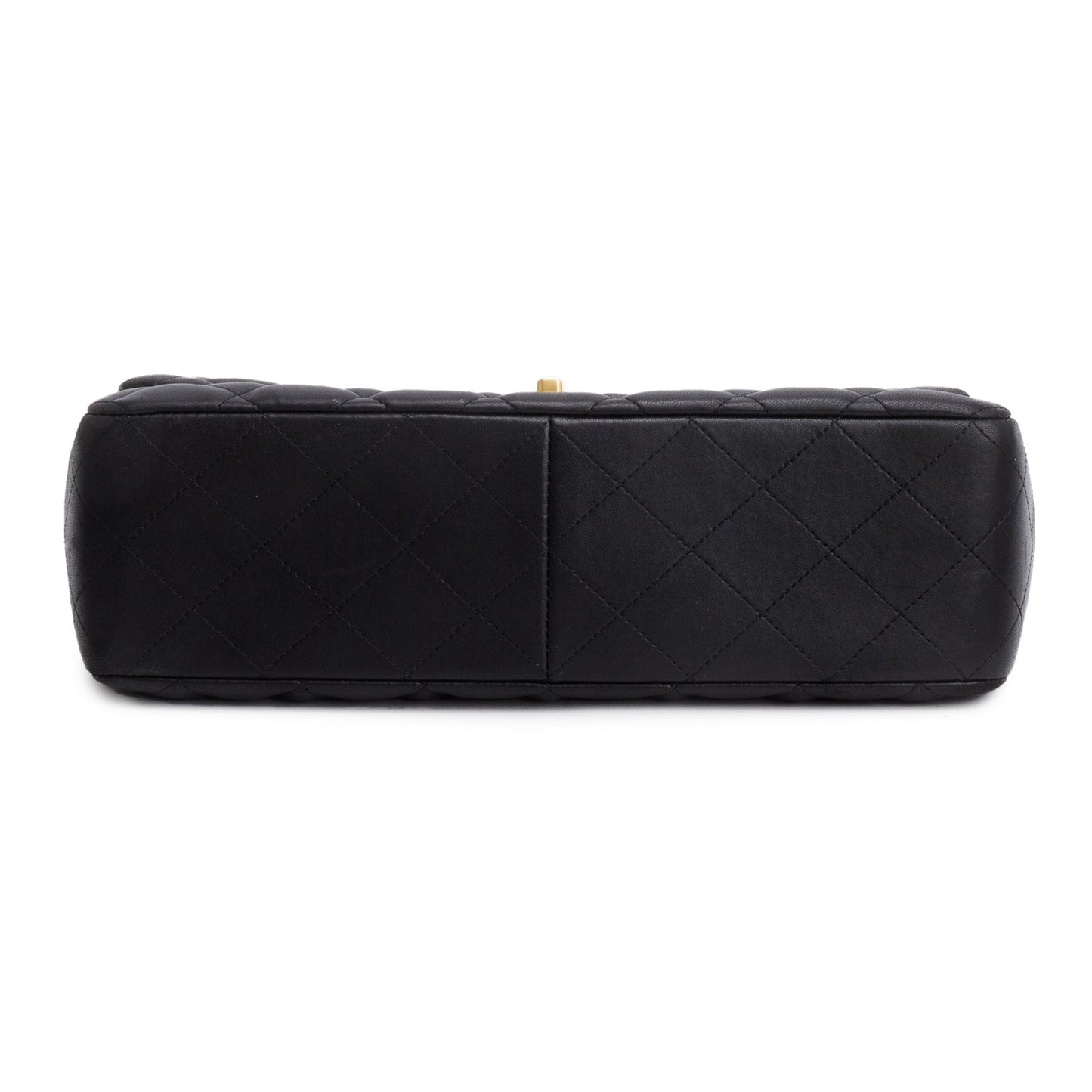 Chanel Black Lambskin Quilted Classic Jumbo Single Flap
