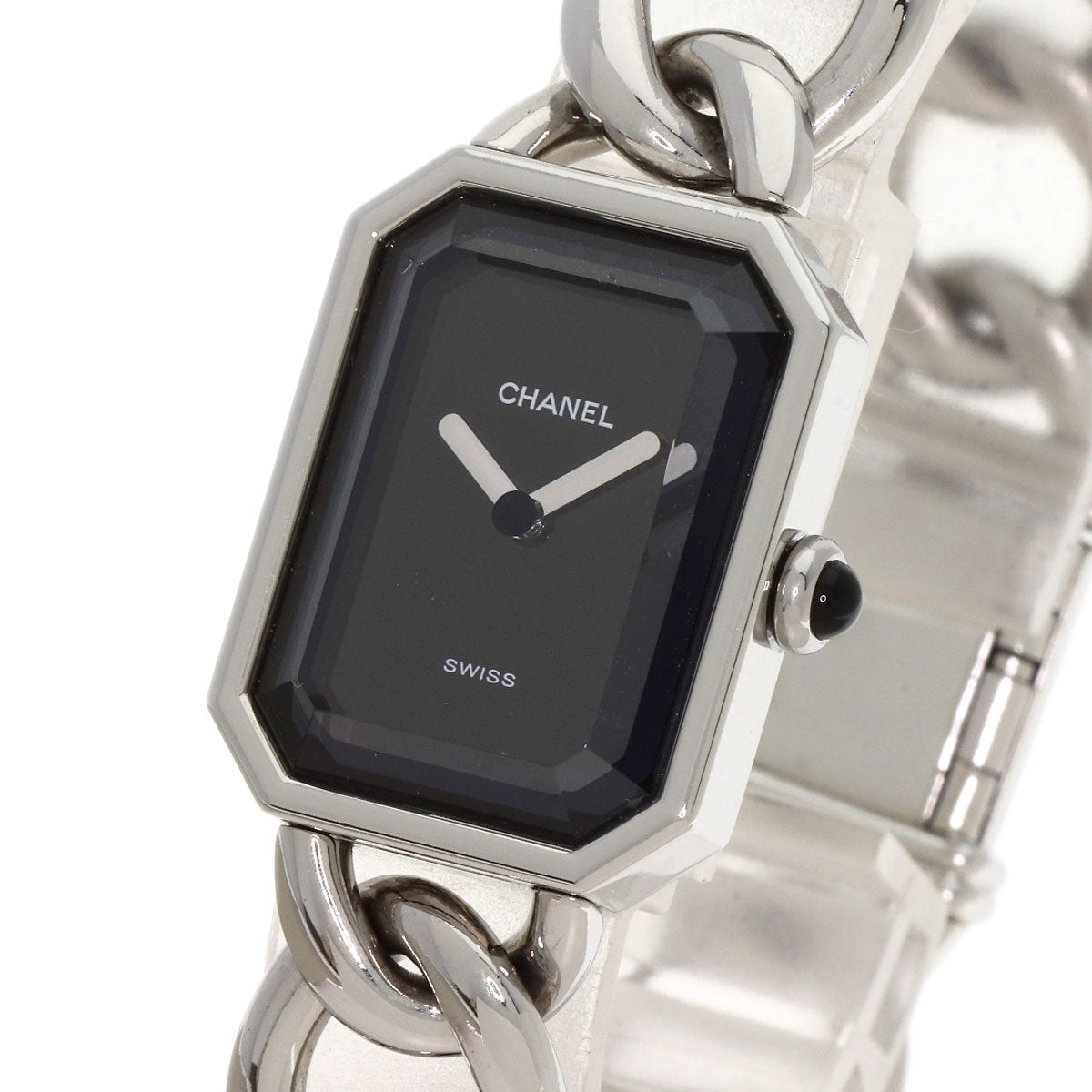 CHANEL Watches Quartz H0452 Stainless Steel , Stainless Steel Silver Premiere L black dial Women