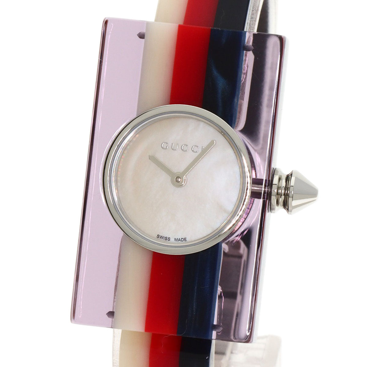 GUCCI Watches Quartz YA143523 Stainless Steel, Acrylic Resin Red Vintage web shell dial Women