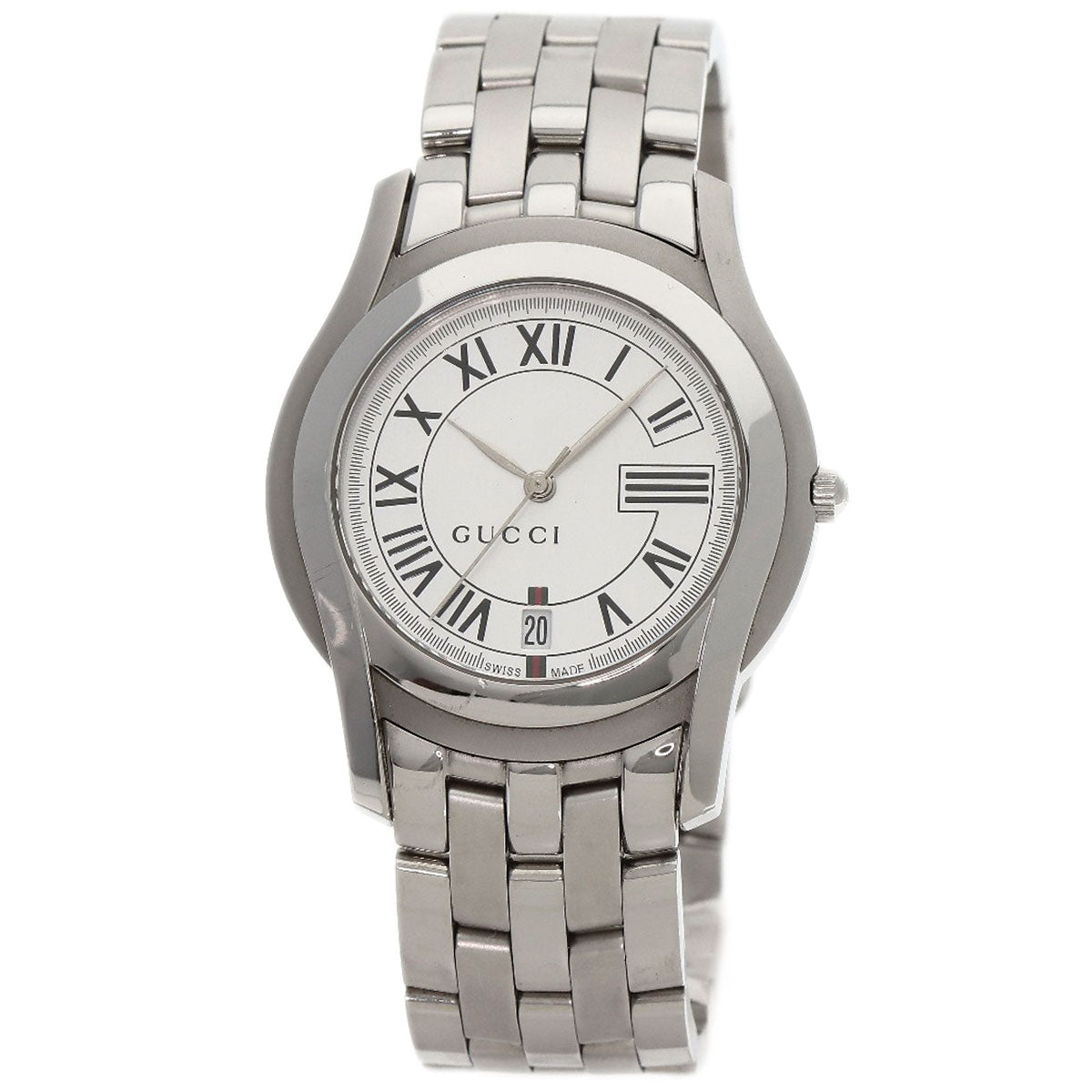 GUCCI Watches Quartz Stainless Steel , Stainless Steel Silver 5500M Silver dial mens