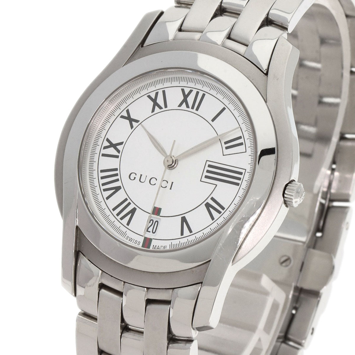 GUCCI Watches Quartz Stainless Steel , Stainless Steel Silver 5500M Silver dial mens