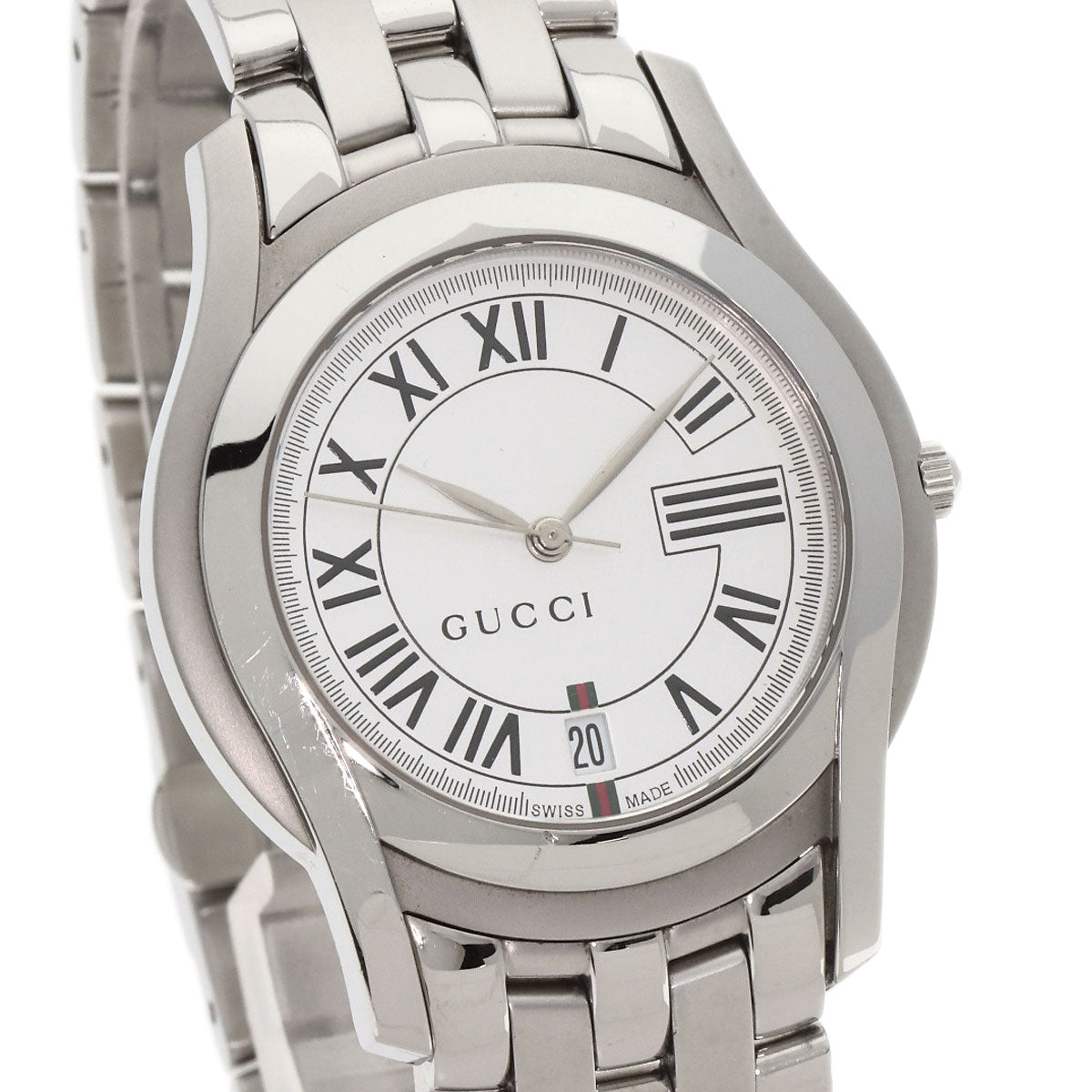GUCCI Watches Quartz Stainless Steel , Stainless Steel Silver 5500M Silver dial mens