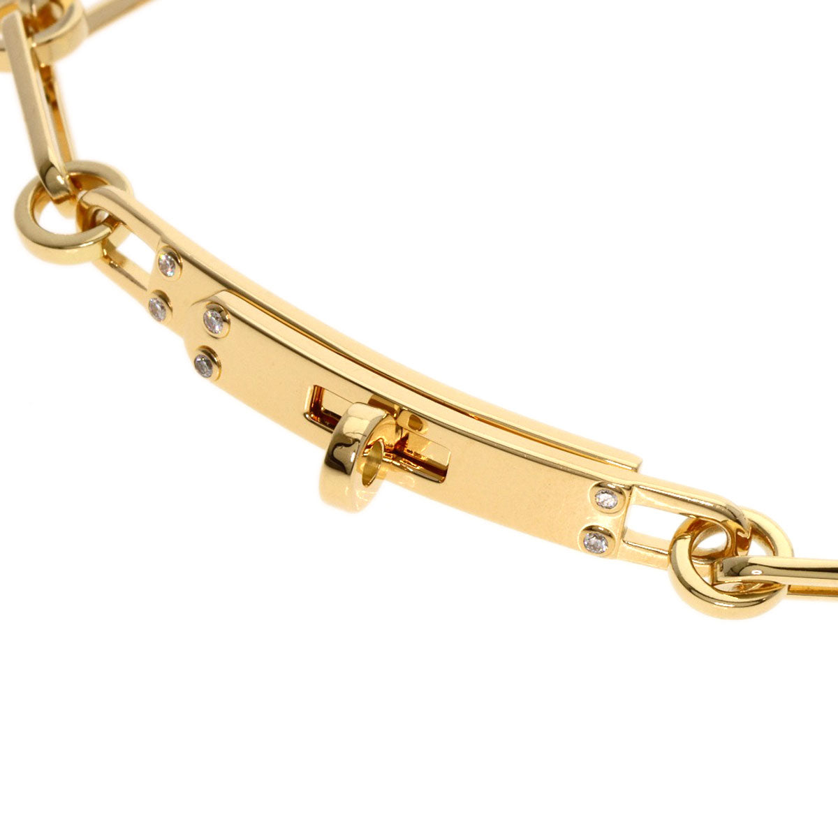 HERMES bracelet 18K Yellow Gold gold Kelly Chaine PM 6P Diamond Women