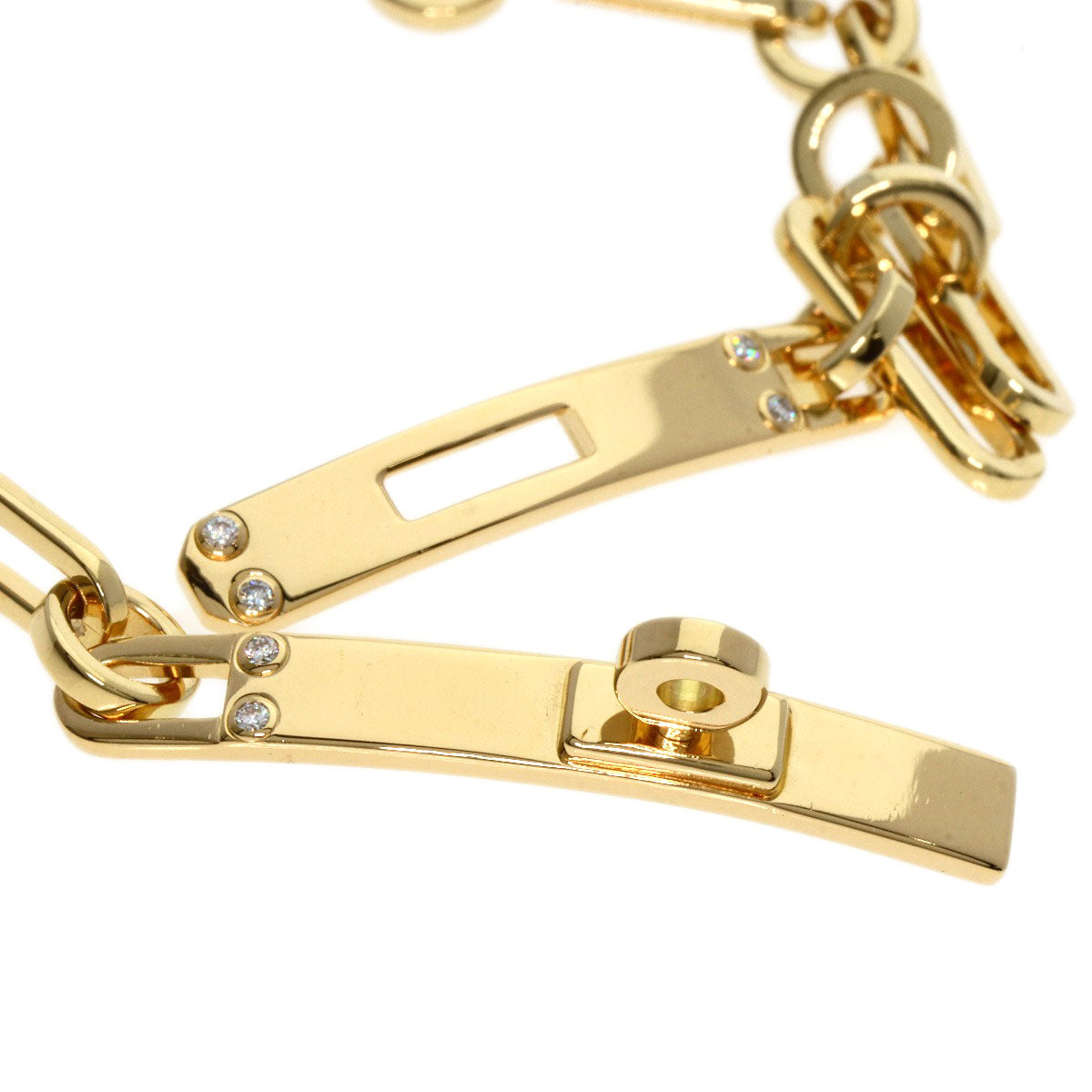 HERMES bracelet 18K Yellow Gold gold Kelly Chaine PM 6P Diamond Women