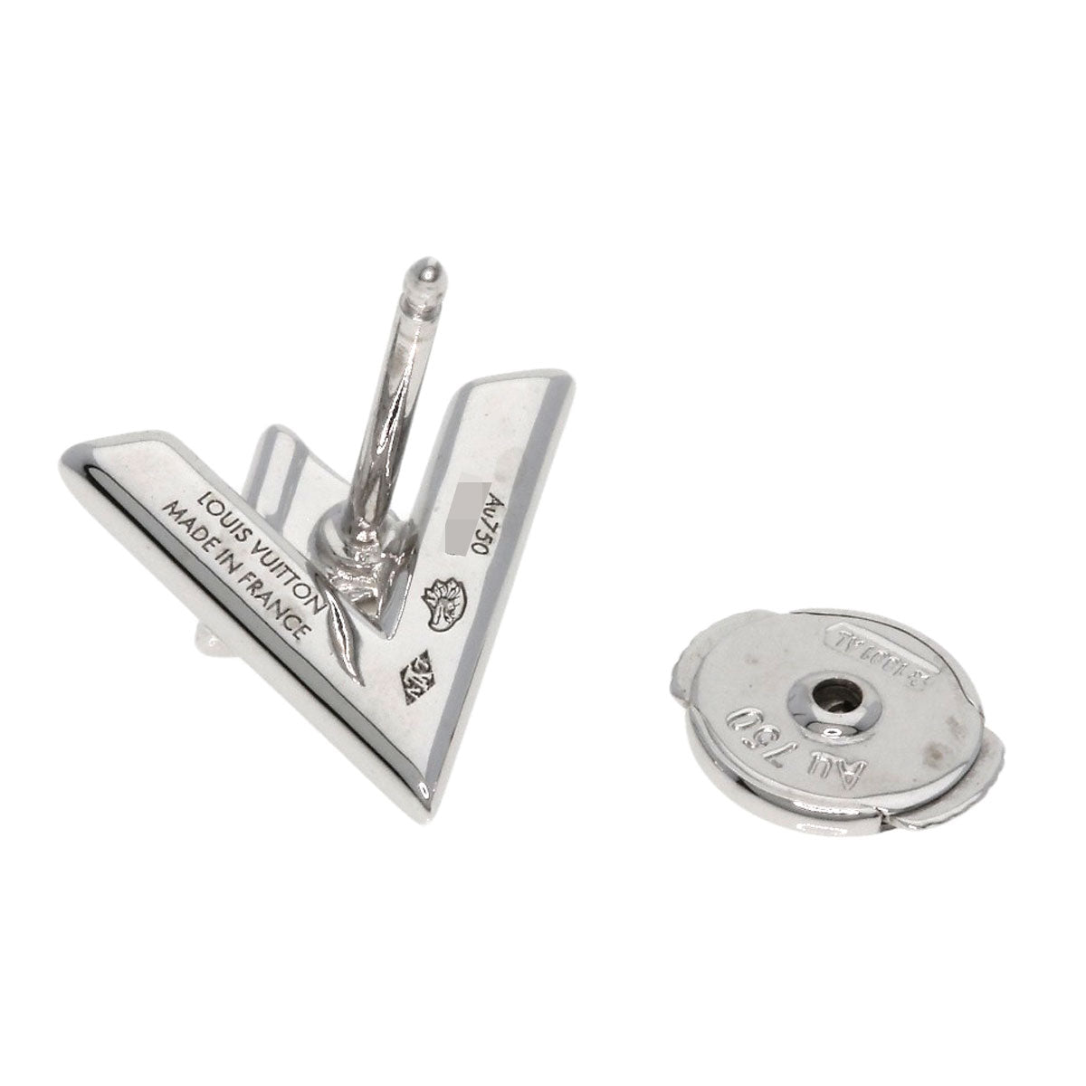 LOUIS VUITTON Pierce K18WG Silver Vault One Diamond One Side Only