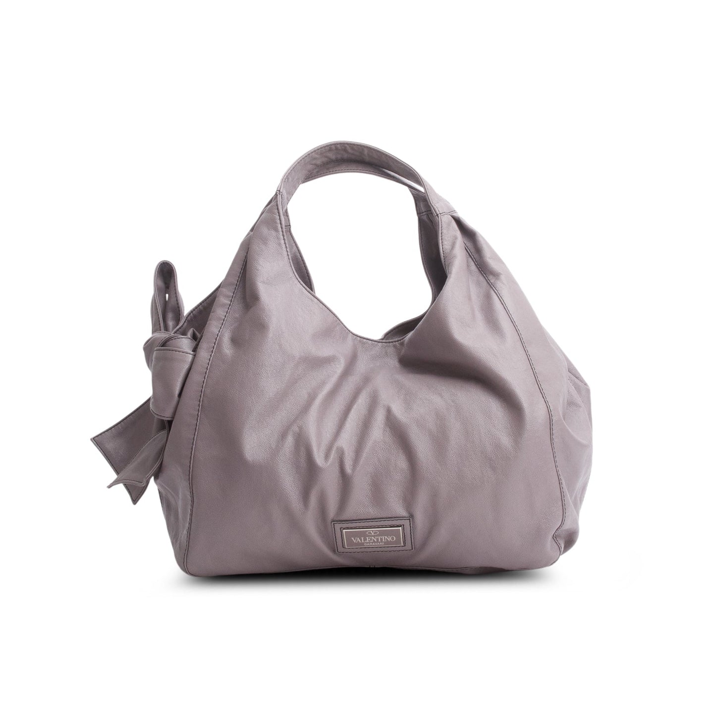 Valentino Purple Patent Leather Bow Hobo Bag