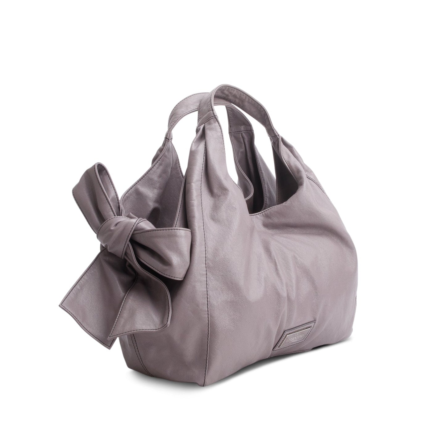 Valentino Purple Patent Leather Bow Hobo Bag