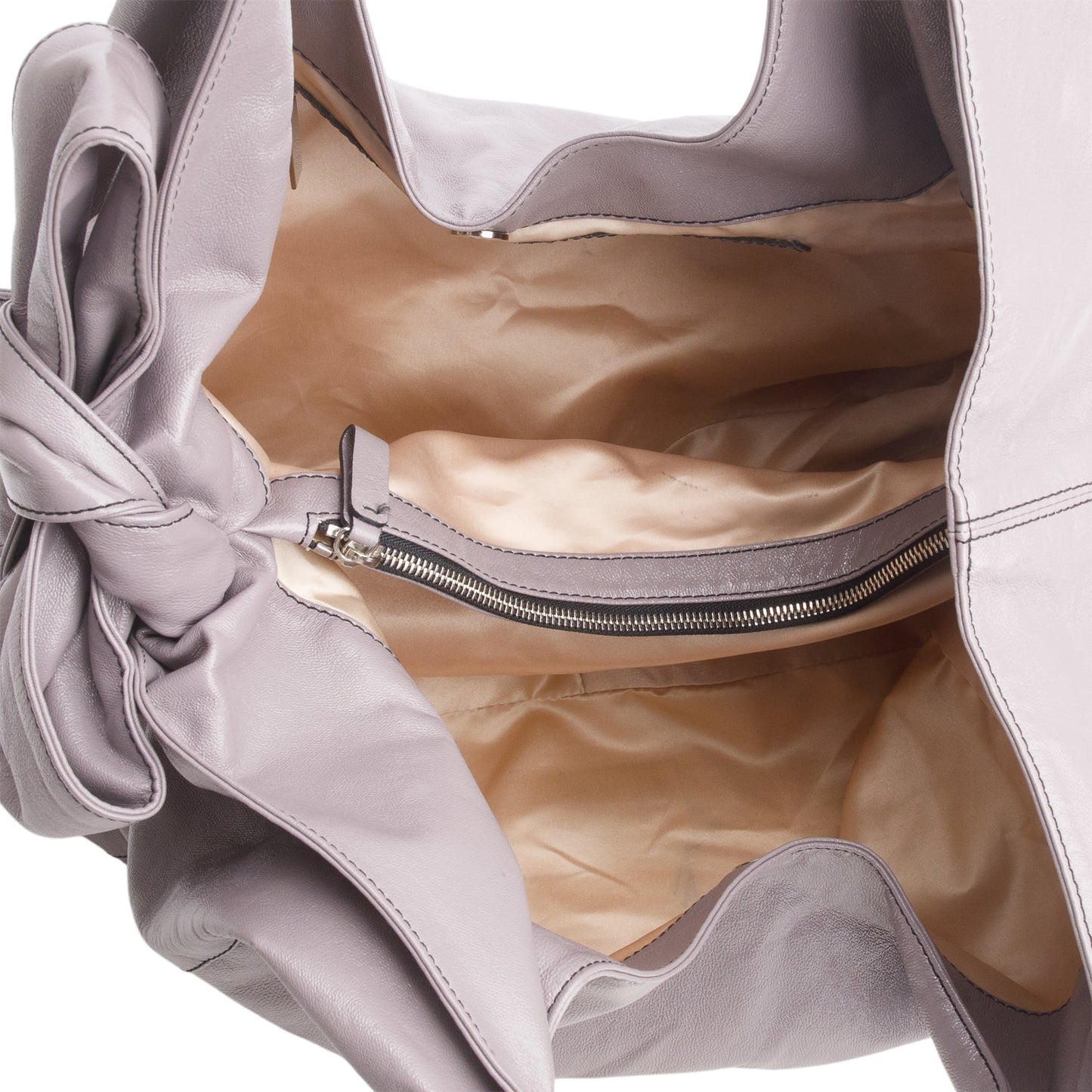 Valentino Purple Patent Leather Bow Hobo Bag