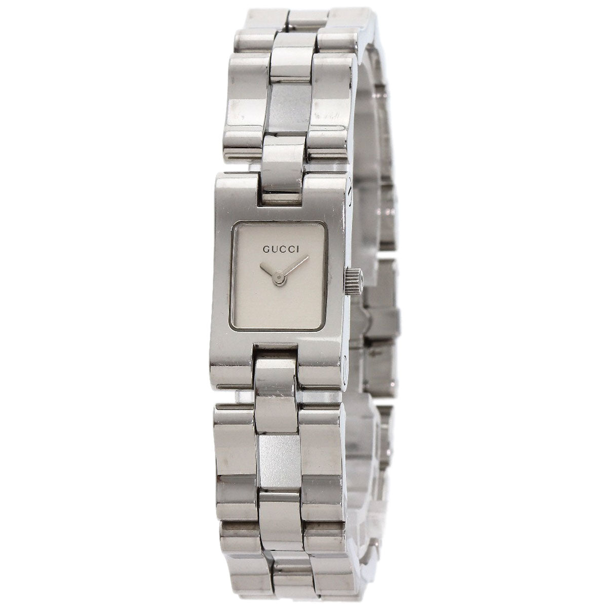 GUCCI Watches Quartz 2305L Stainless Steel , Stainless Steel Silver Square face Silver dial Women
