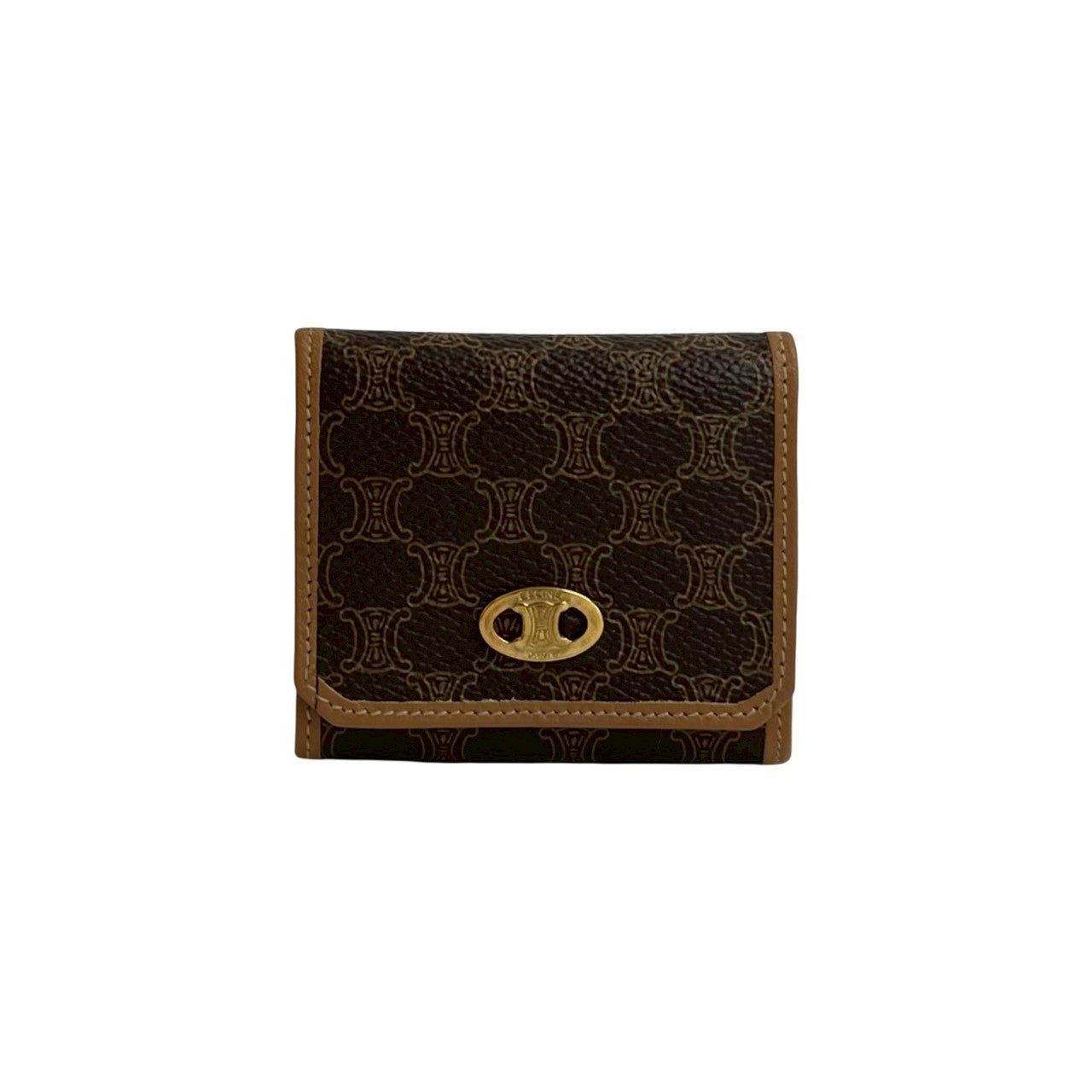 CELINE Coin case leather Brown