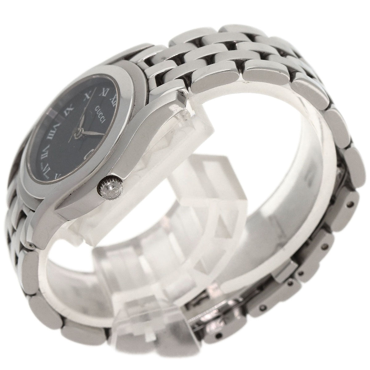 GUCCI Watches Quartz Stainless Steel , Stainless Steel Silver 5500L black dial Women