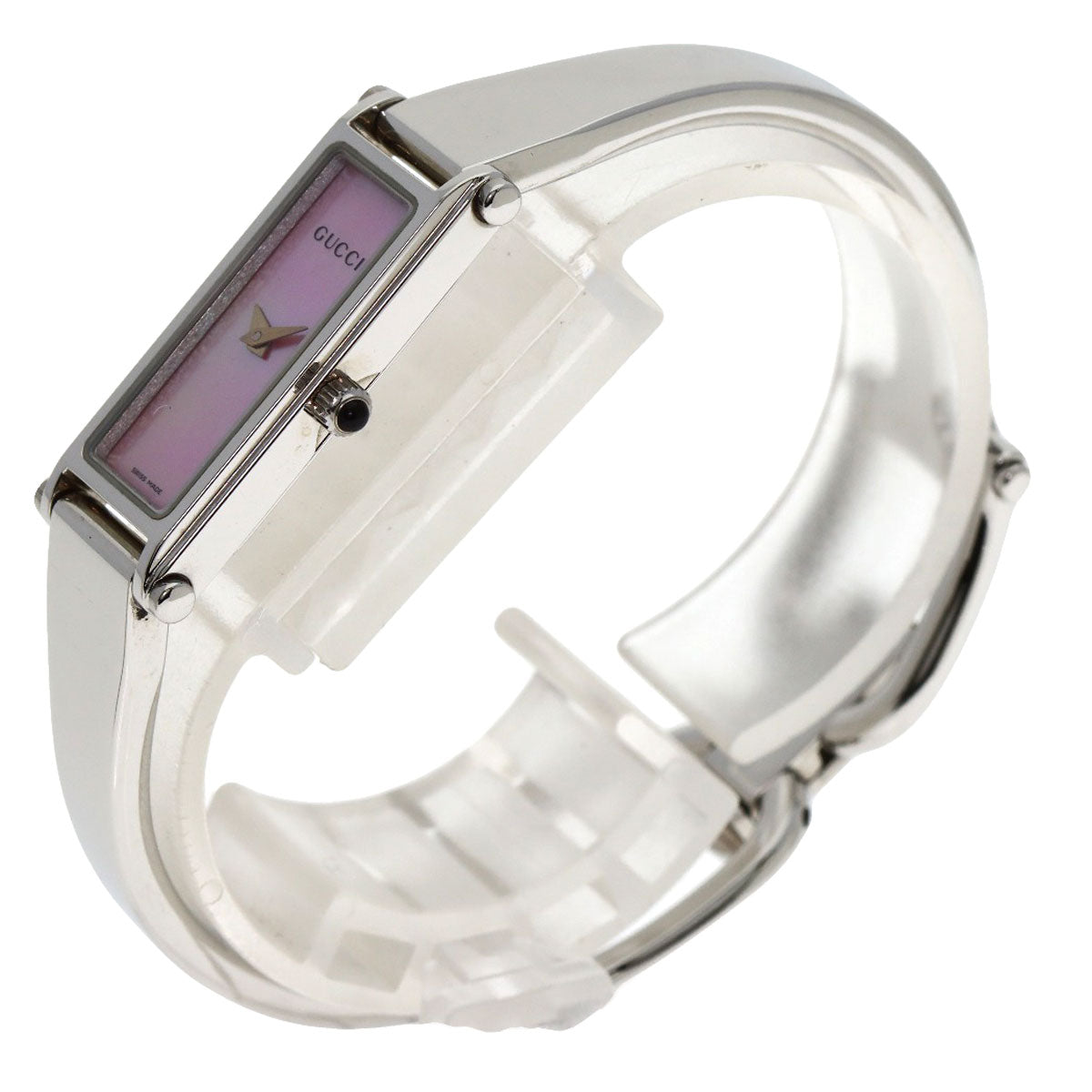 GUCCI Watches Quartz 1500L Stainless Steel , Stainless Steel Silver Square face Pink shell dial Women