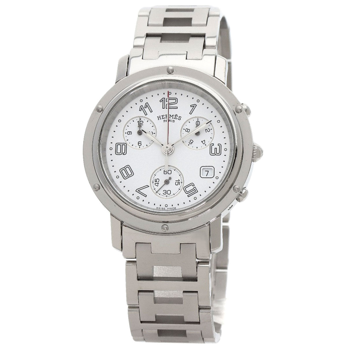 HERMES Watches Quartz CC1.910 Stainless Steel Silver Clipper white dial
