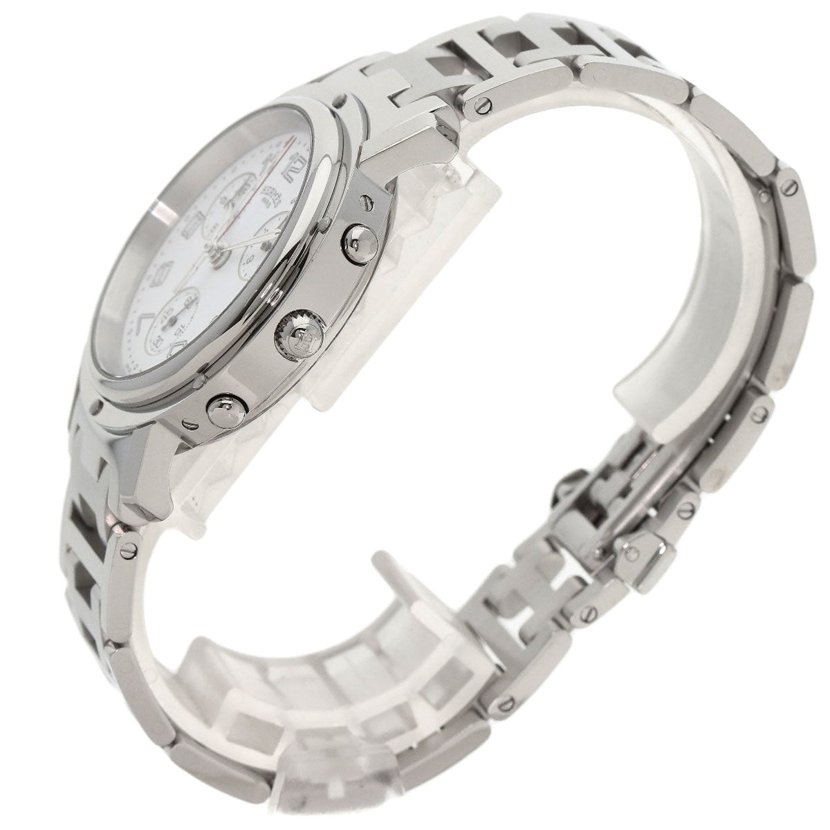 HERMES Watches Quartz CC1.910 Stainless Steel Silver Clipper white dial