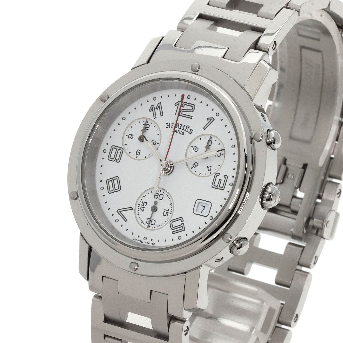 HERMES Watches Quartz CC1.910 Stainless Steel Silver Clipper white dial