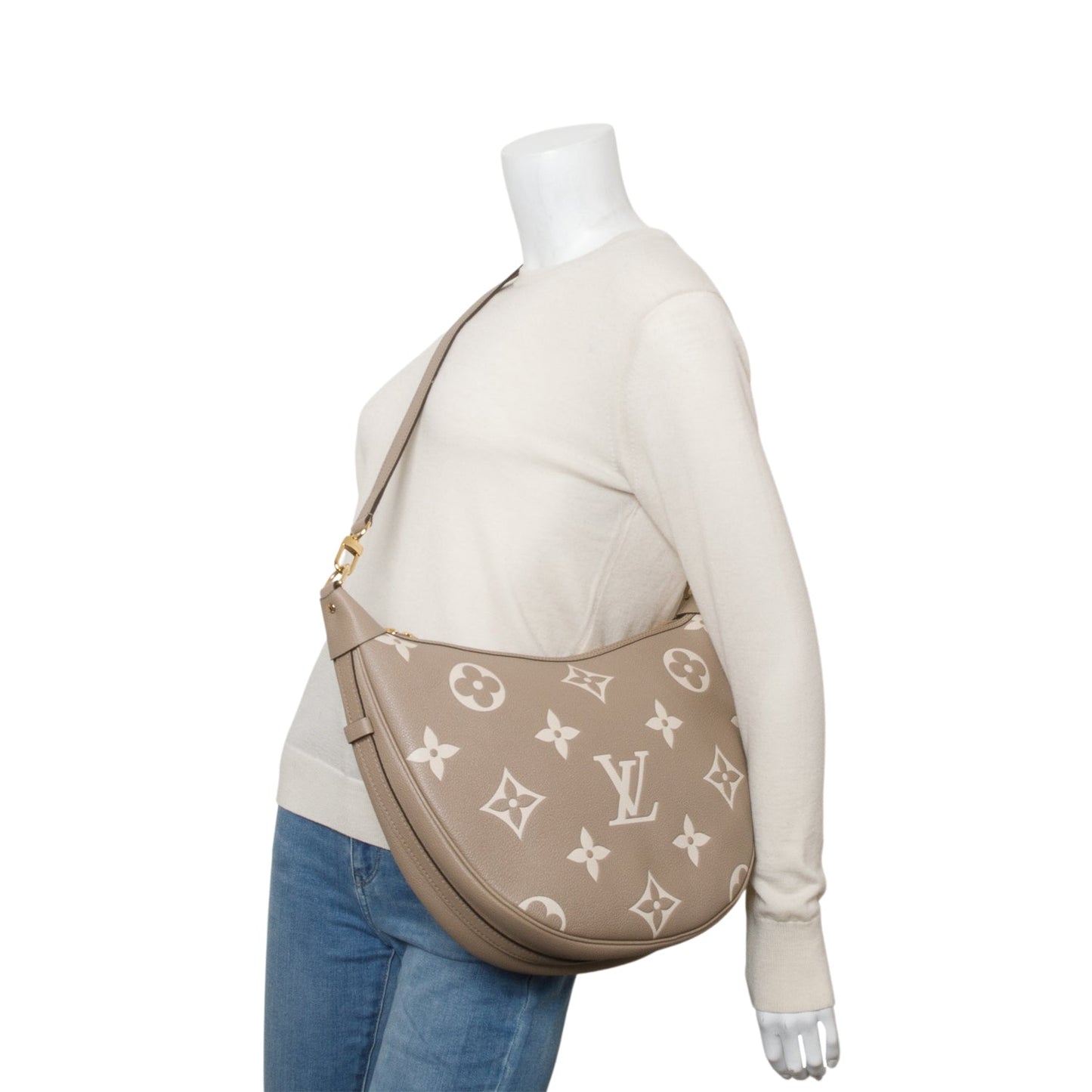 Louis Vuitton 2025 Beige Empreinte Monogram Giant Loop Hobo