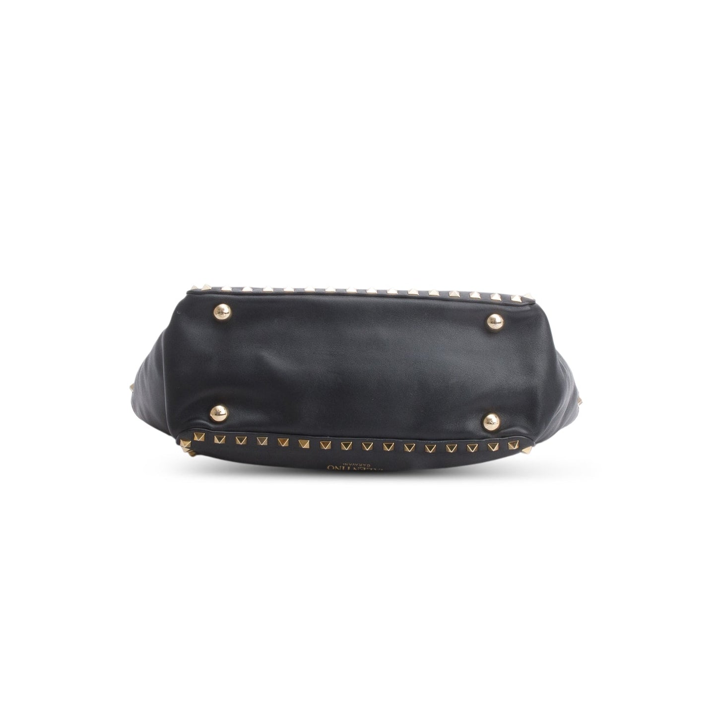 Valentino Black Calfskin Leather Small Rockstud Tote Bag
