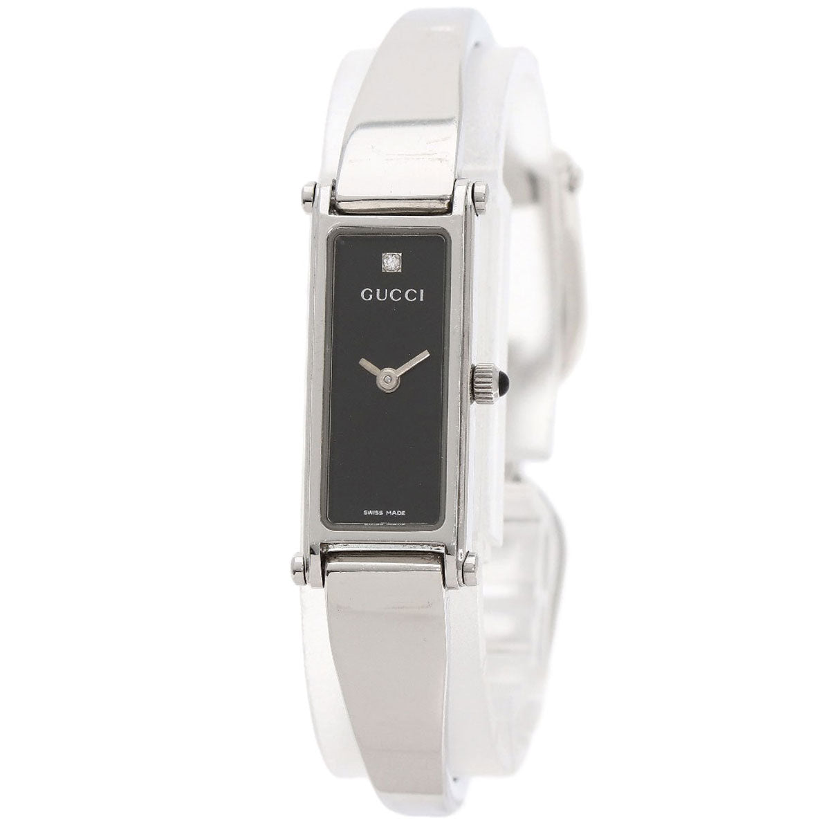 GUCCI Watches Quartz 1500L Stainless Steel , Stainless Steel Silver 1P diamond black dial Women