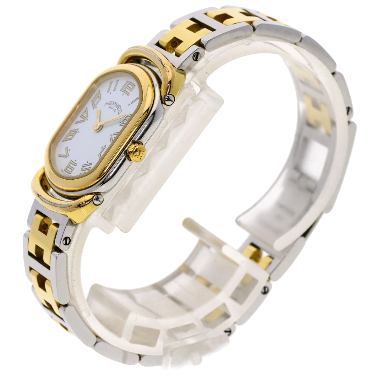HERMES Watches Quartz RA1.240 Stainless Steel , SSxGP gold Rally white dial Women