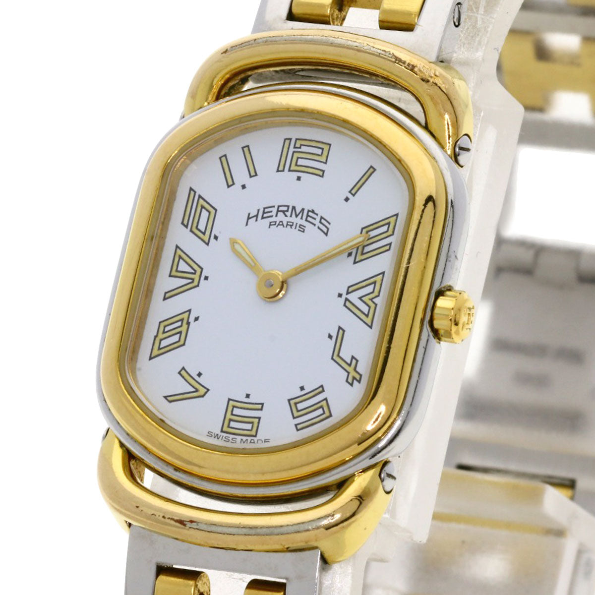 HERMES Watches Quartz RA1.240 Stainless Steel , SSxGP gold Rally white dial Women