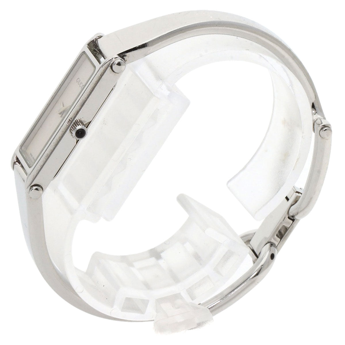 GUCCI Watches Quartz 1500L Stainless Steel , Stainless Steel Silver Square face bangle Silver dial Women