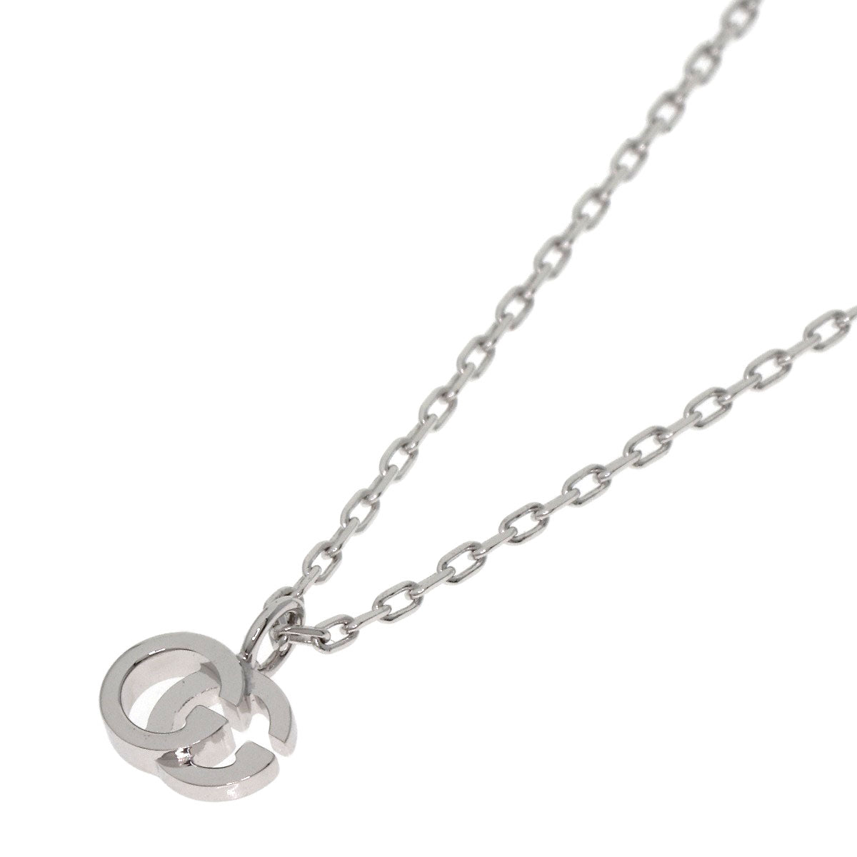 GUCCI Necklace K18WG Silver GG running