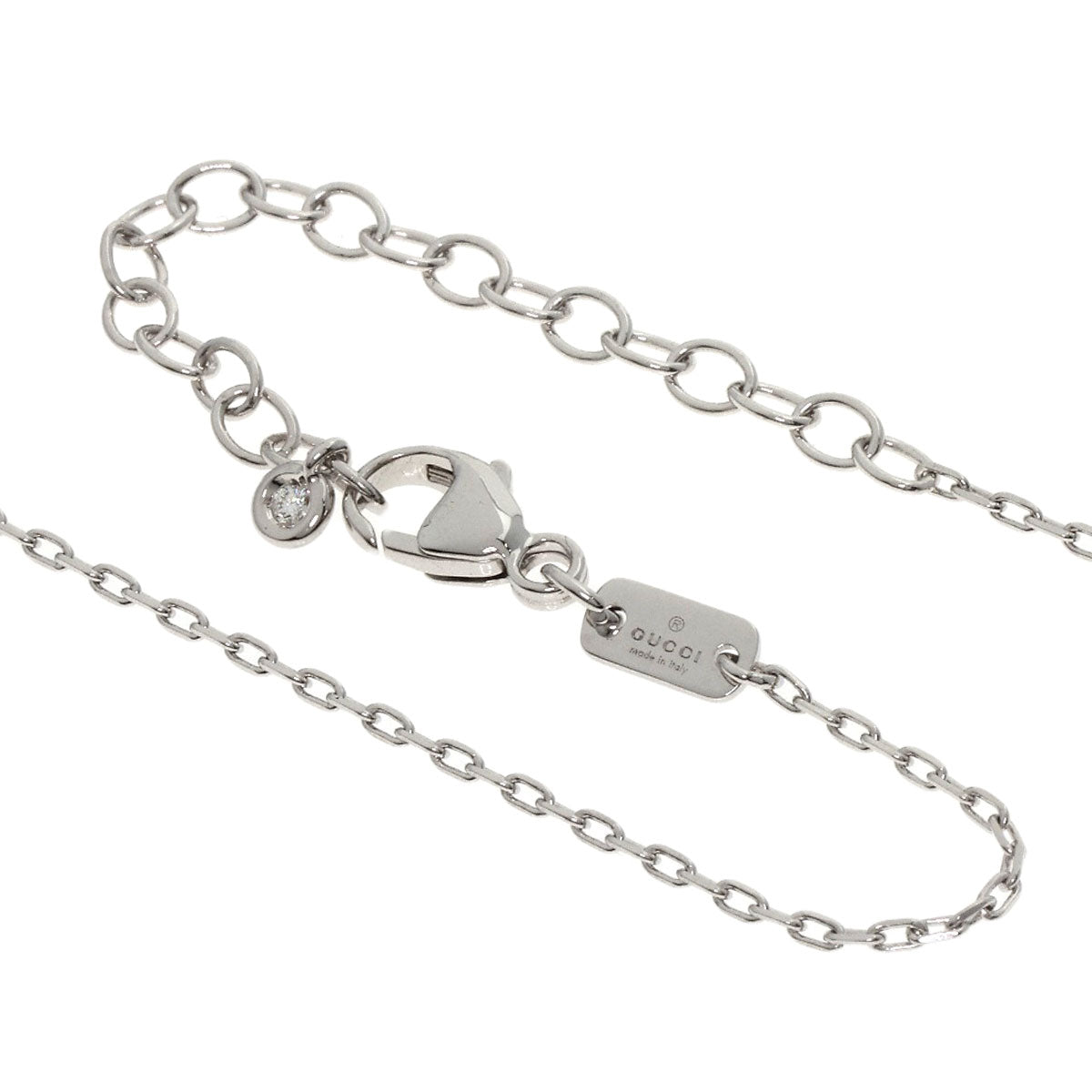 GUCCI Necklace K18WG Silver GG running