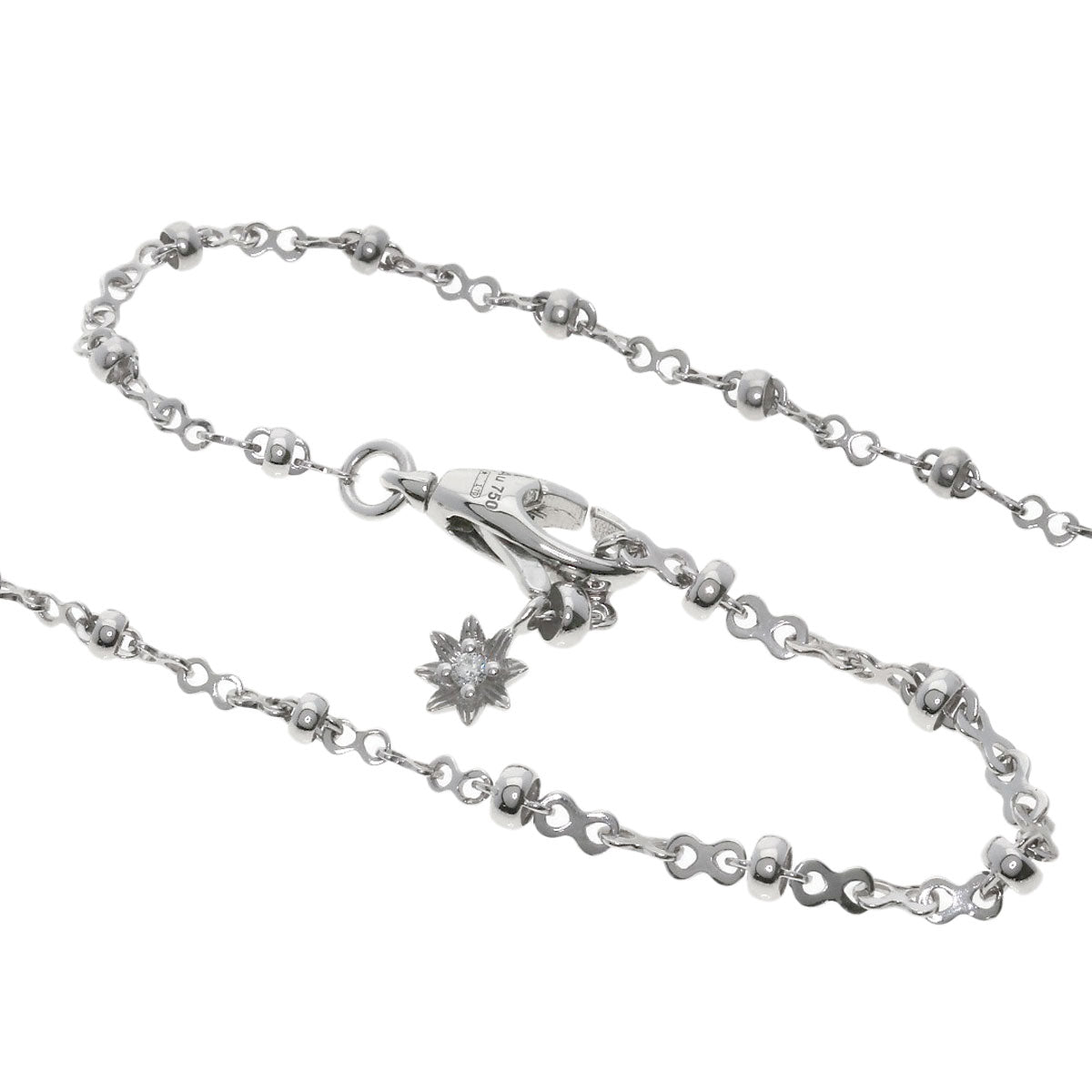 GUCCI Necklace K18WG Silver GG Flora Diamond