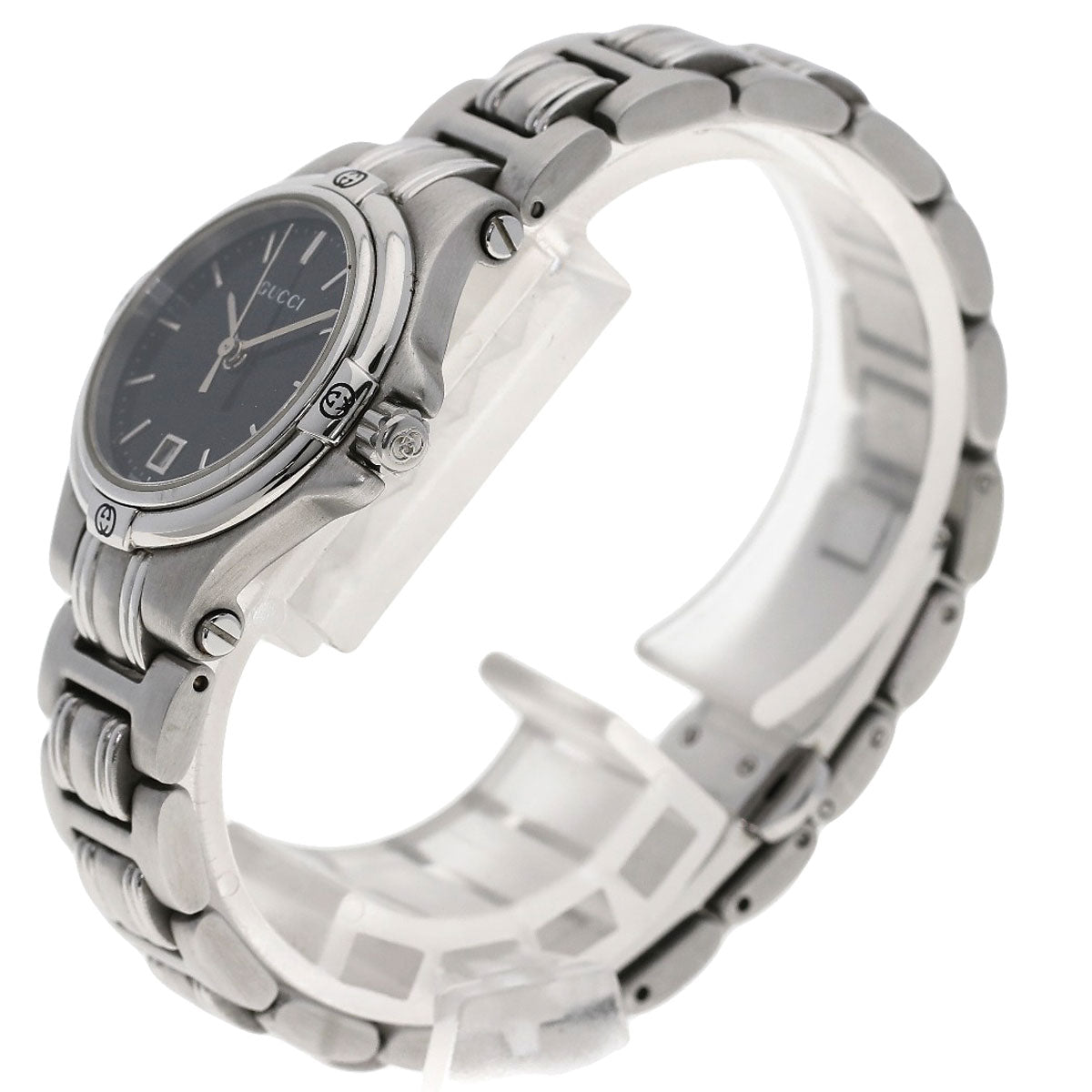 GUCCI Watches Quartz 9040L Stainless Steel Silver Round face black dial