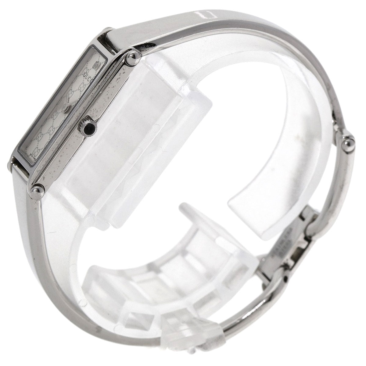 GUCCI Watches Quartz 1500L Stainless Steel Silver GG square face bangle Silver dial