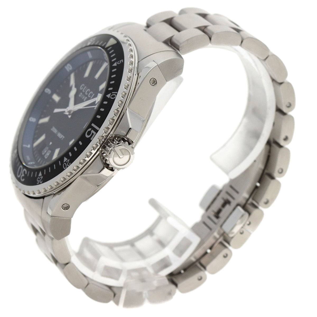 GUCCI Watches Quartz YA136.2 Stainless Steel Silver Dive DIVE black dial