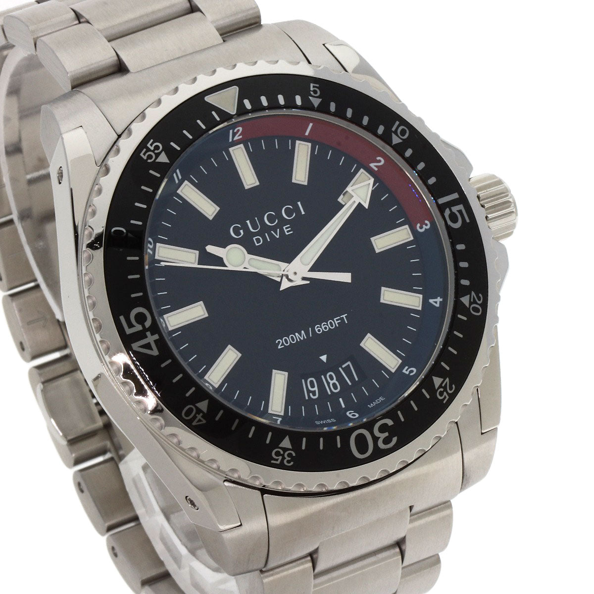 GUCCI Watches Quartz YA136.2 Stainless Steel Silver Dive DIVE black dial