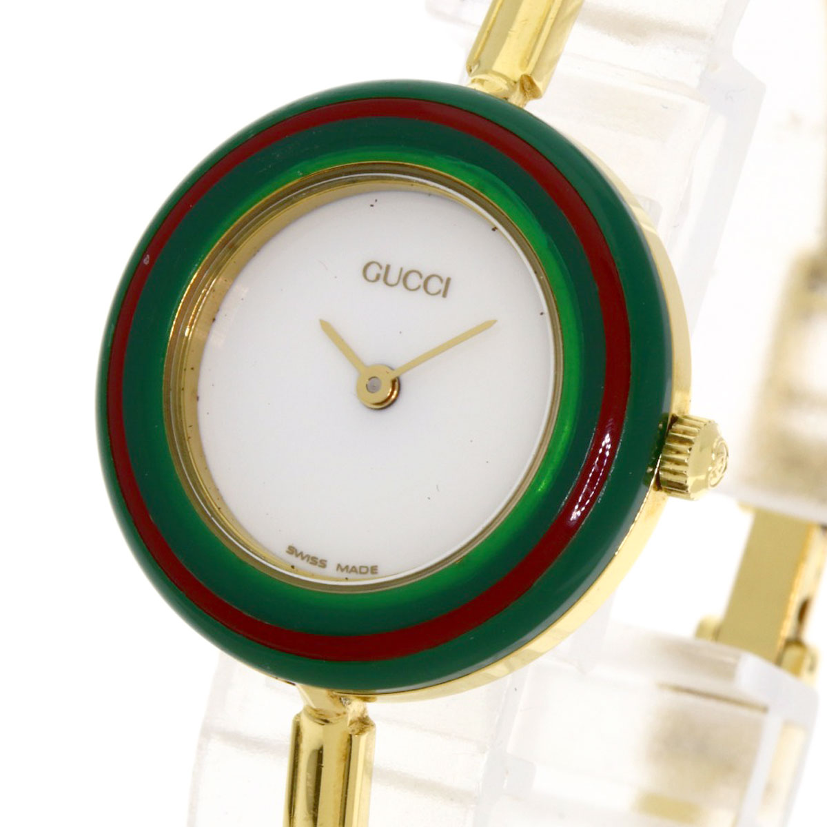 GUCCI Watches Quartz 11/12.2 Gold Plated gold Change bezel white dial