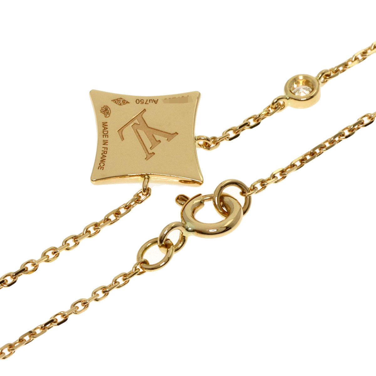 LOUIS VUITTON Necklace 18K Yellow Gold gold Pendant Star Blossom BB Onyx Diamond Women