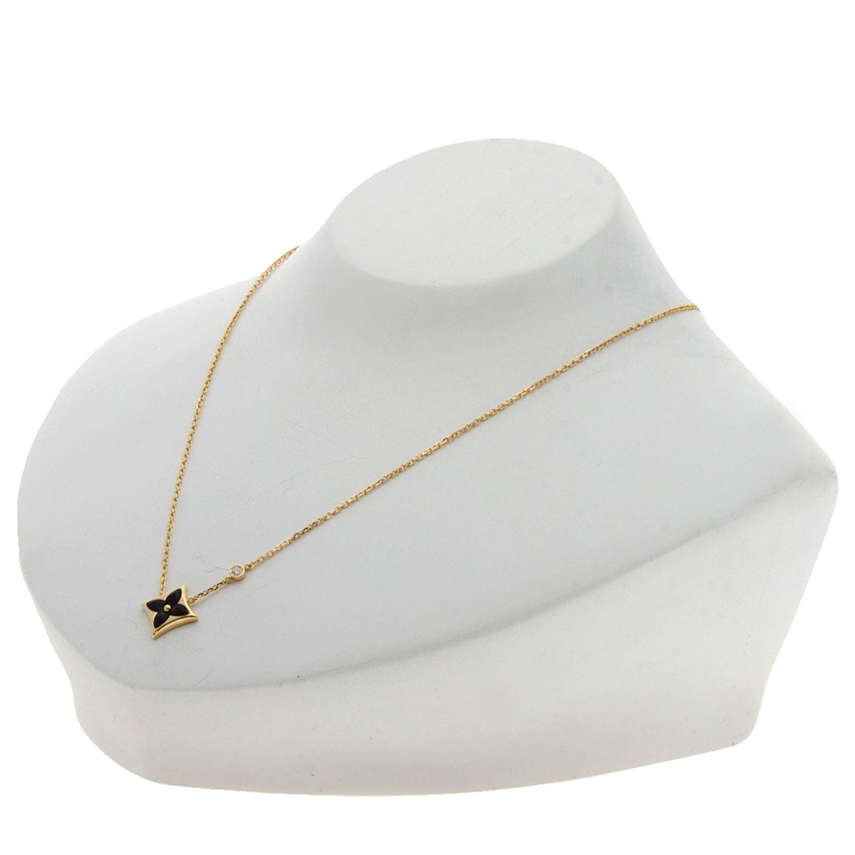 LOUIS VUITTON Necklace 18K Yellow Gold gold Pendant Star Blossom BB Onyx Diamond Women
