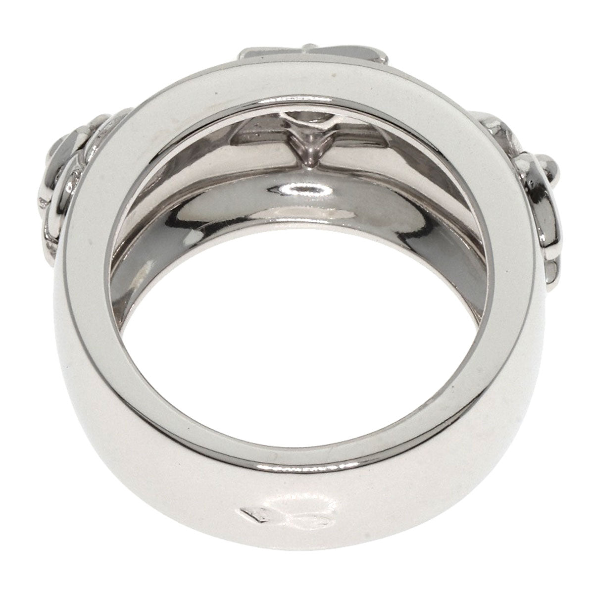 CHANEL Ring K18WG Silver Three Symbols 1P Diamond