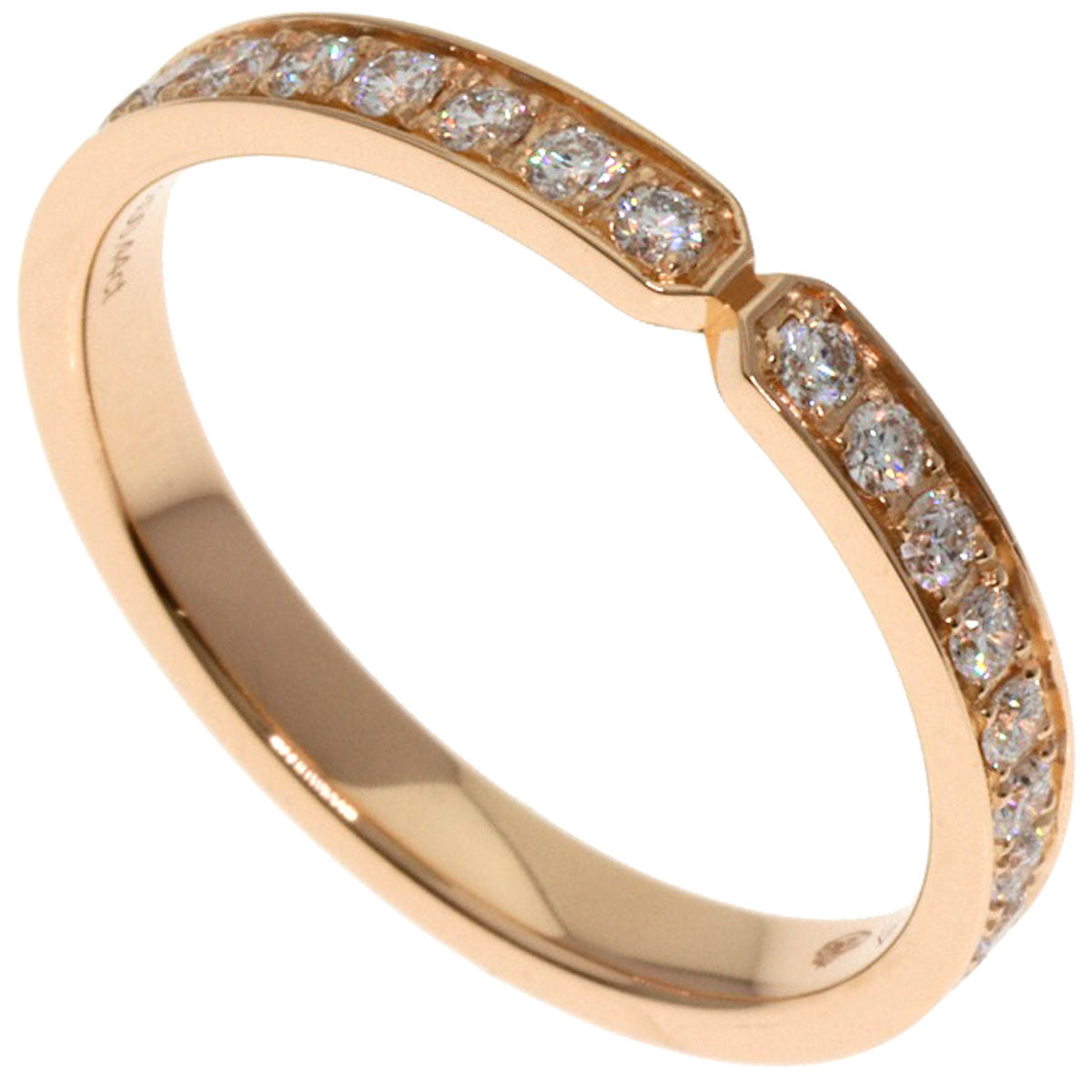HERMES Ring 18K Pink Gold gold Ever Kelly PM Full Eternity #51