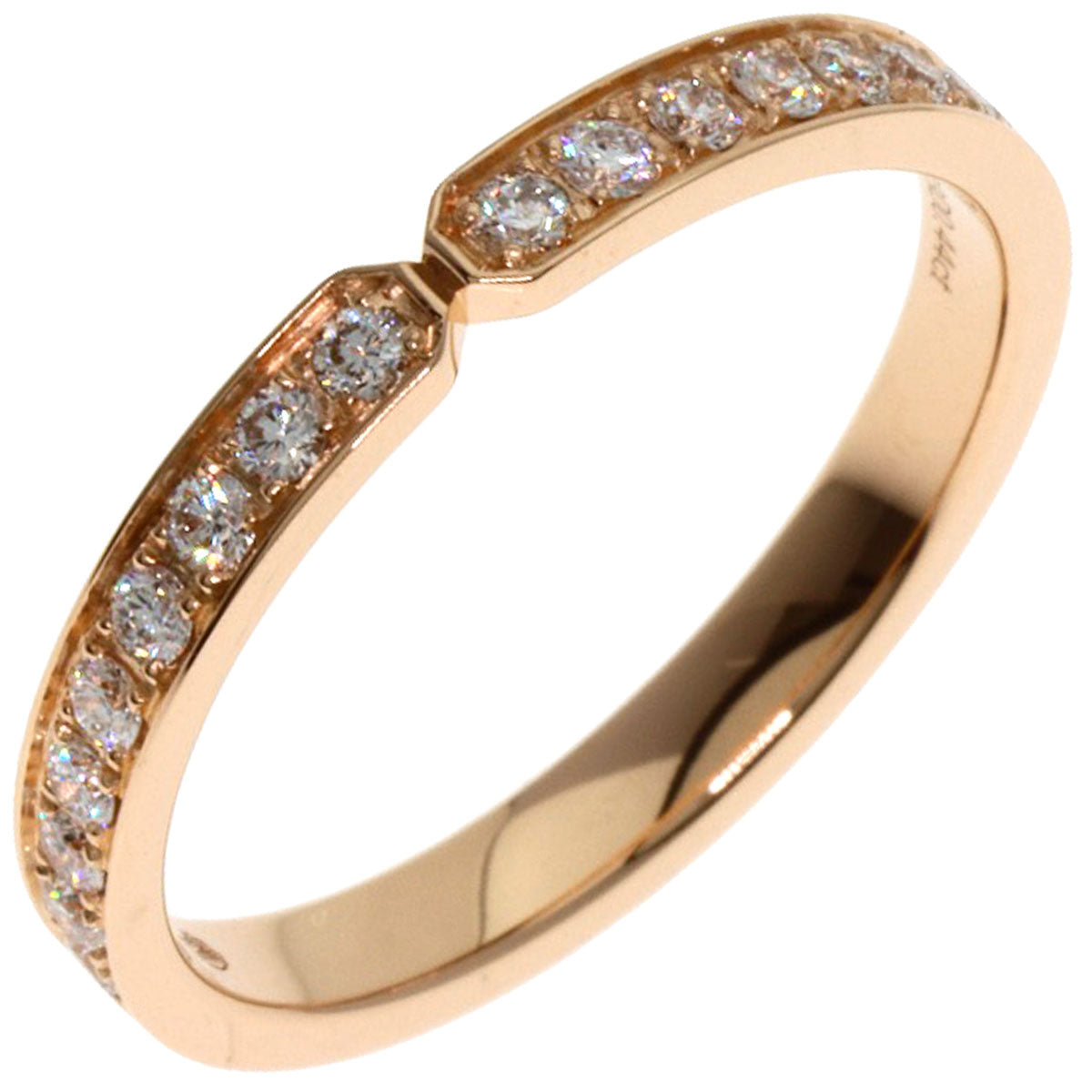 HERMES Ring 18K Pink Gold gold Ever Kelly PM Full Eternity #51