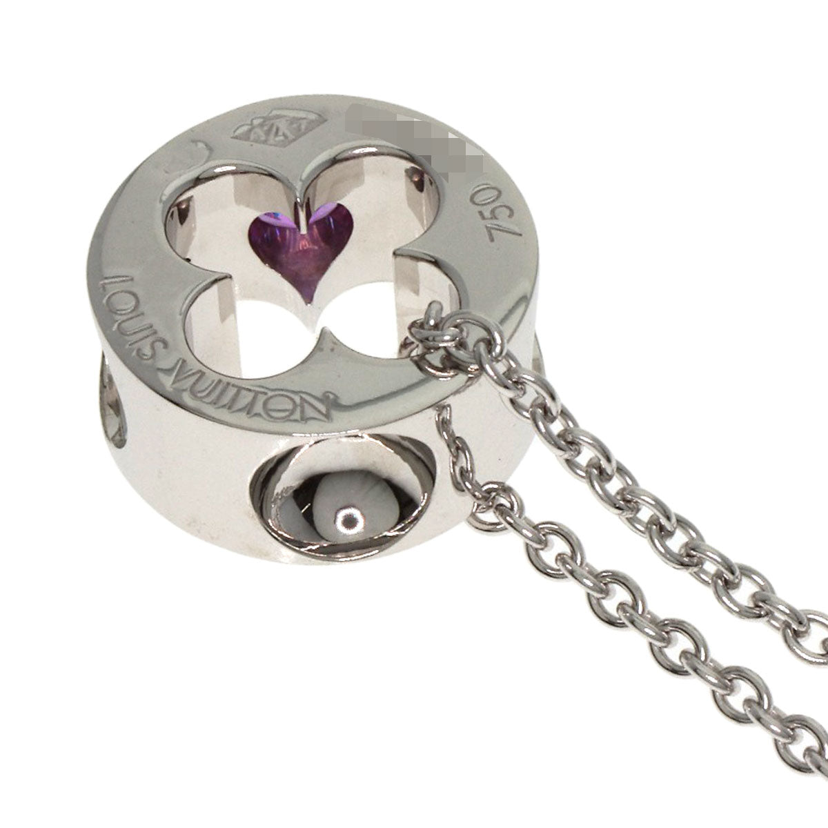 LOUIS VUITTON Necklace K18WG Silver Pandantif Amplant Pink Sapphire