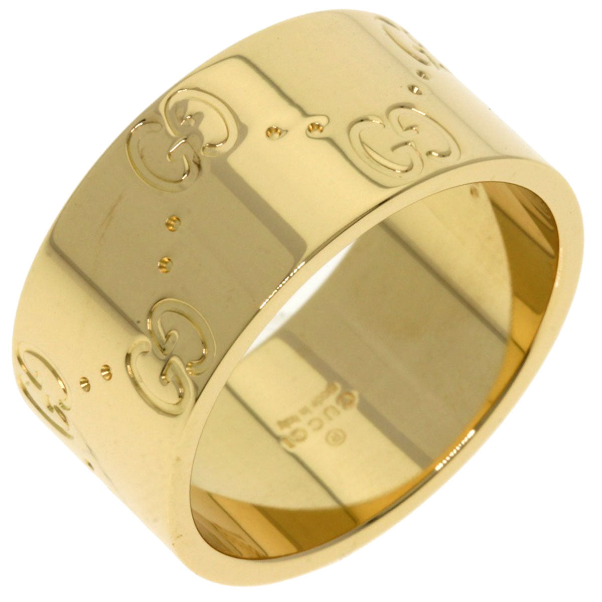 GUCCI Ring 18K Yellow Gold gold Icon wide # 13